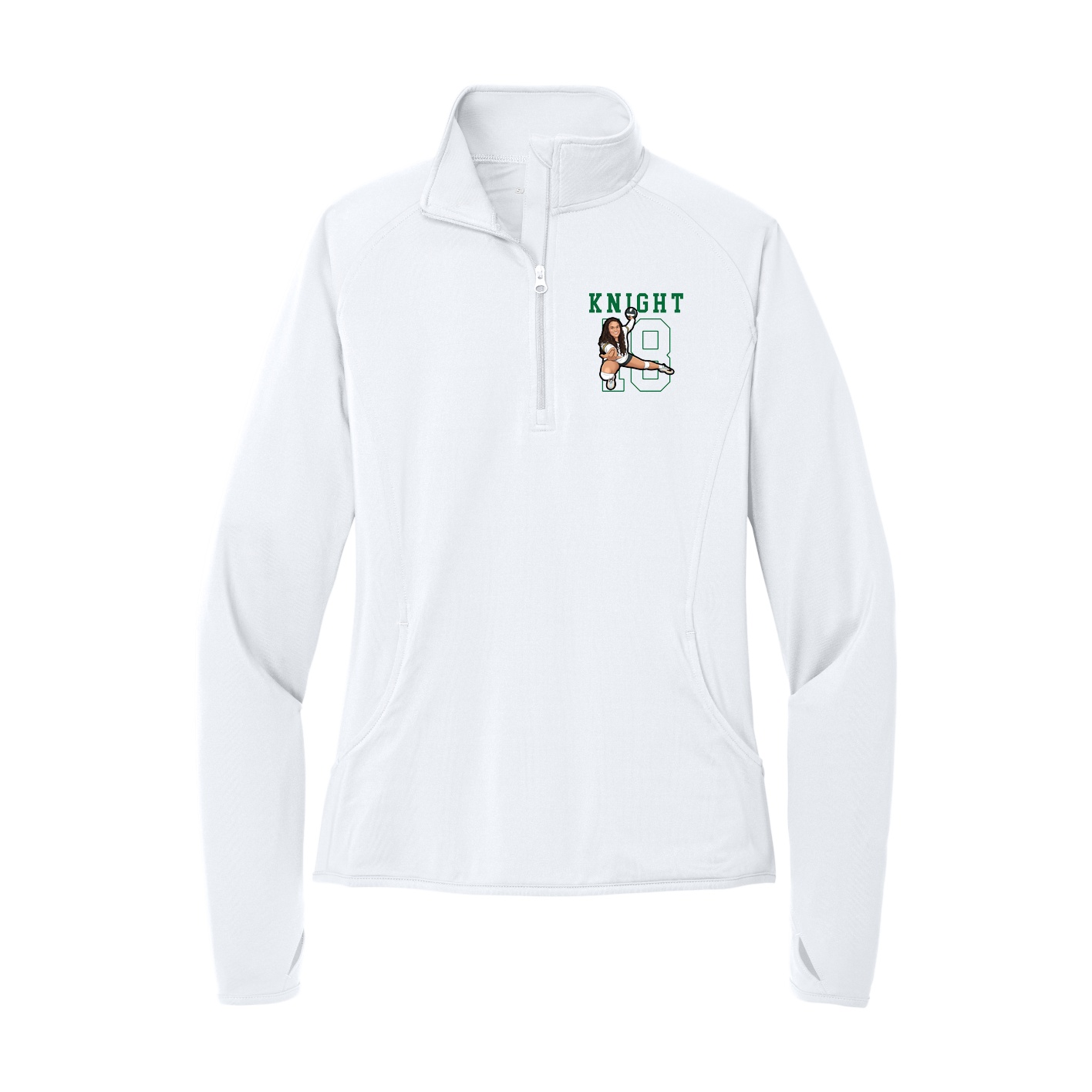 Women's Q-Zip Pullover — Shirsey in White