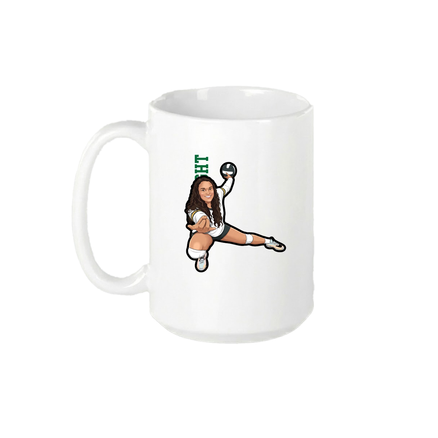 15oz Coffee Mug — Name Vertical in White