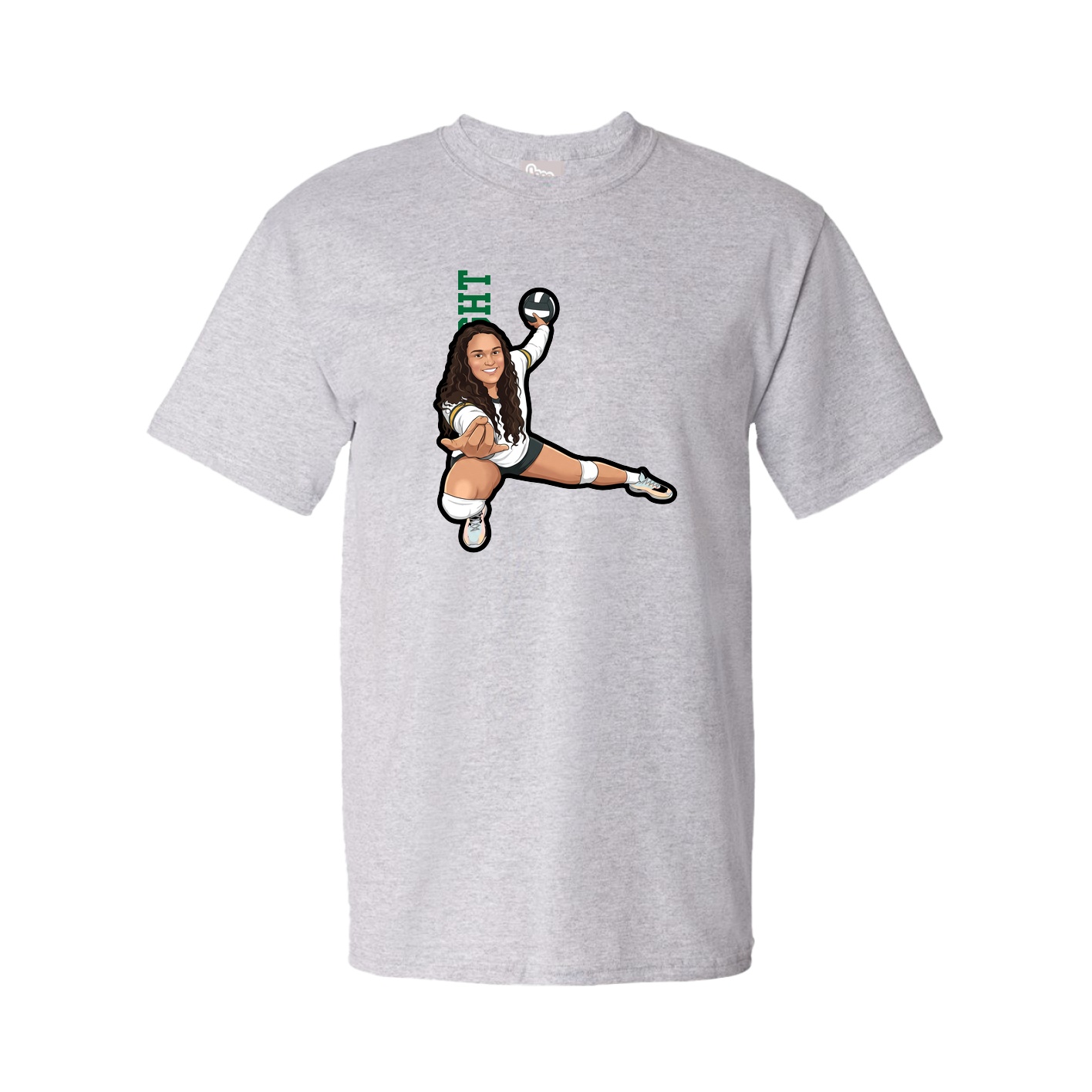 Tee — Name Vertical in Grey
