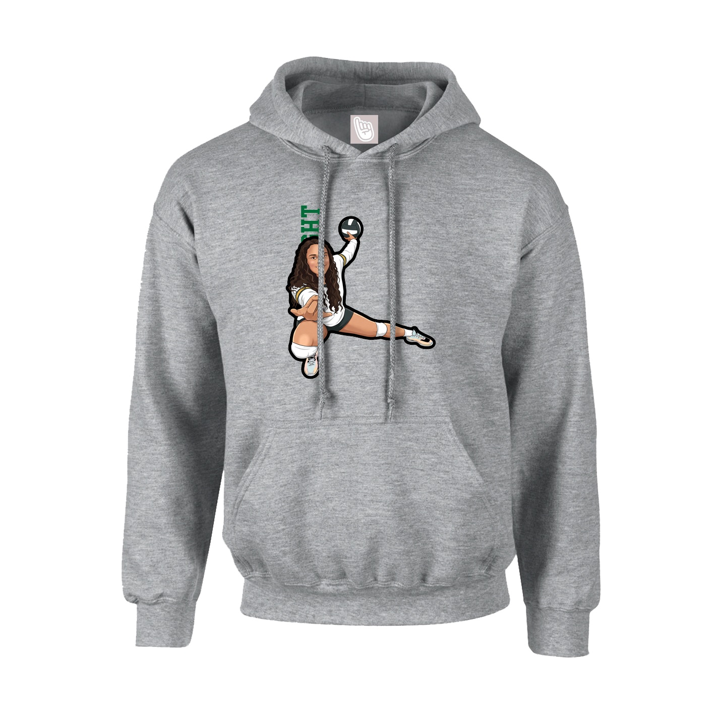 Youth Hoodie — Name Vertical in Grey