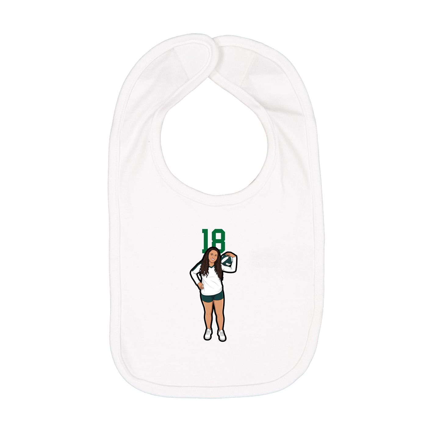Infant Bib — Number Top in White