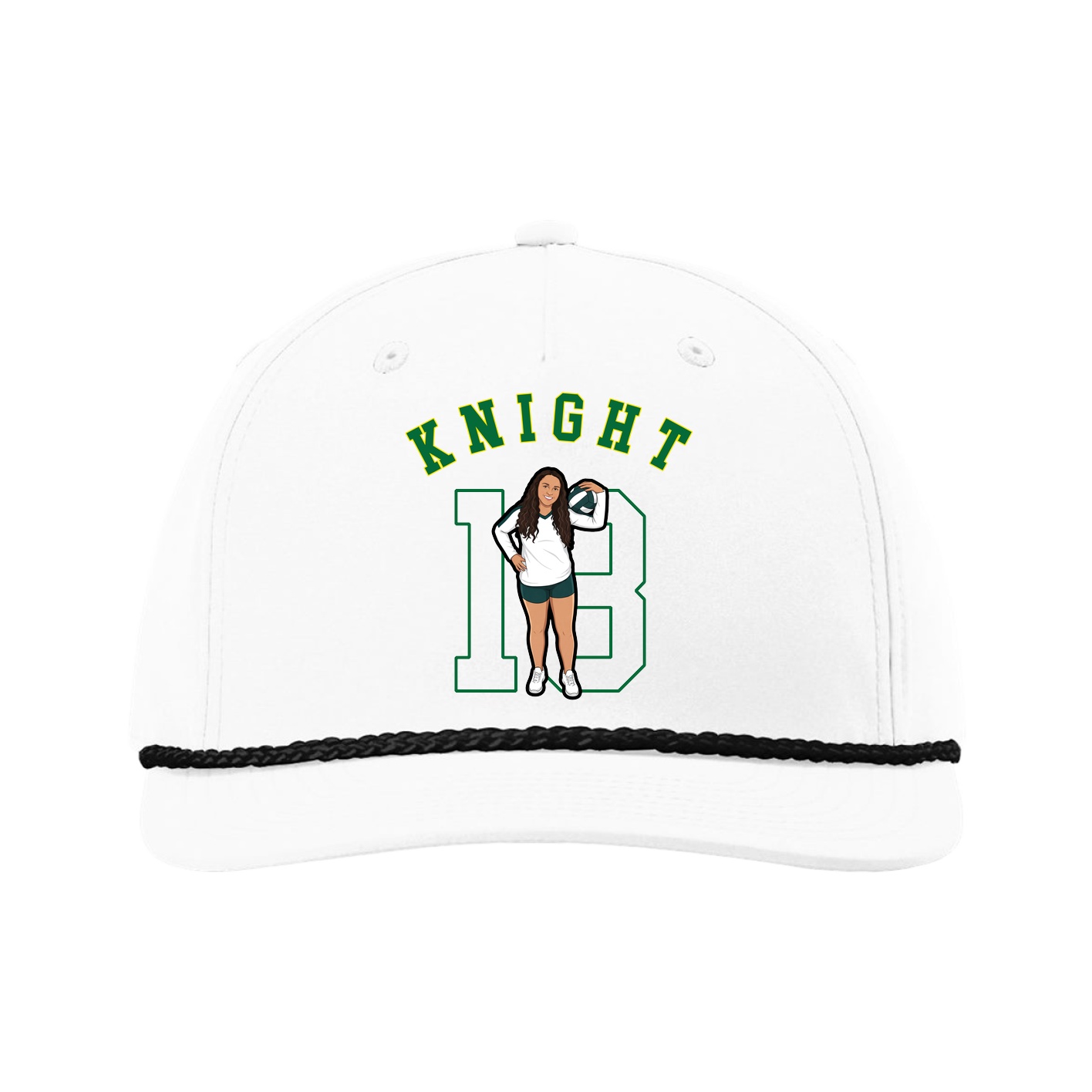 Five-Panel Classic Rope Cap — Shirsey Arch in White