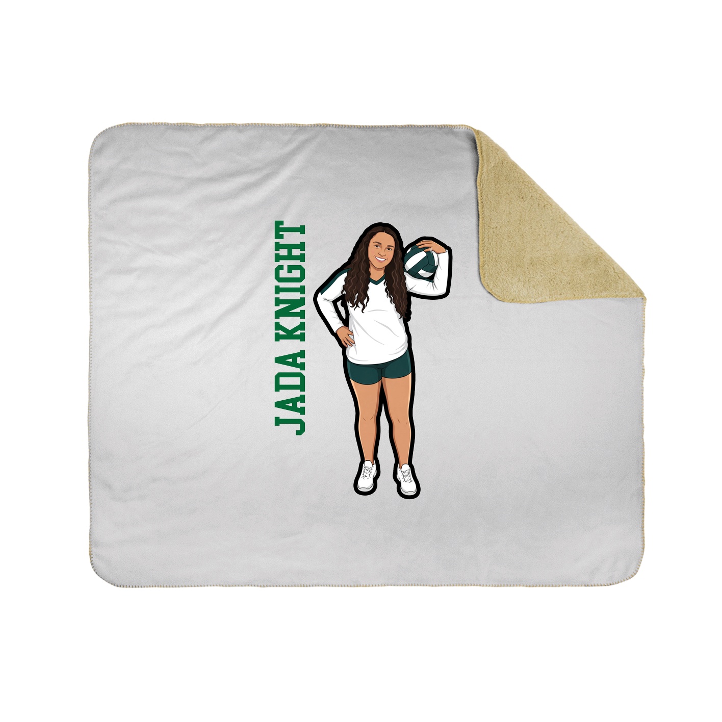 Throw Blanket — Name Vertical in White