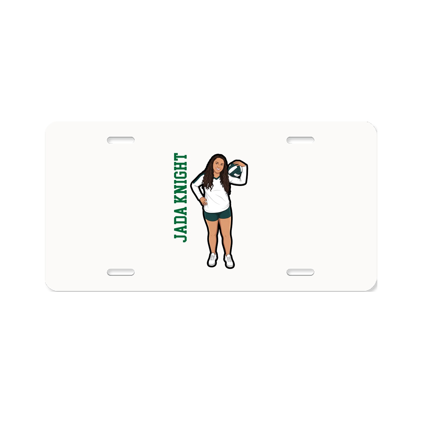 License Plate — Name Vertical in Classic