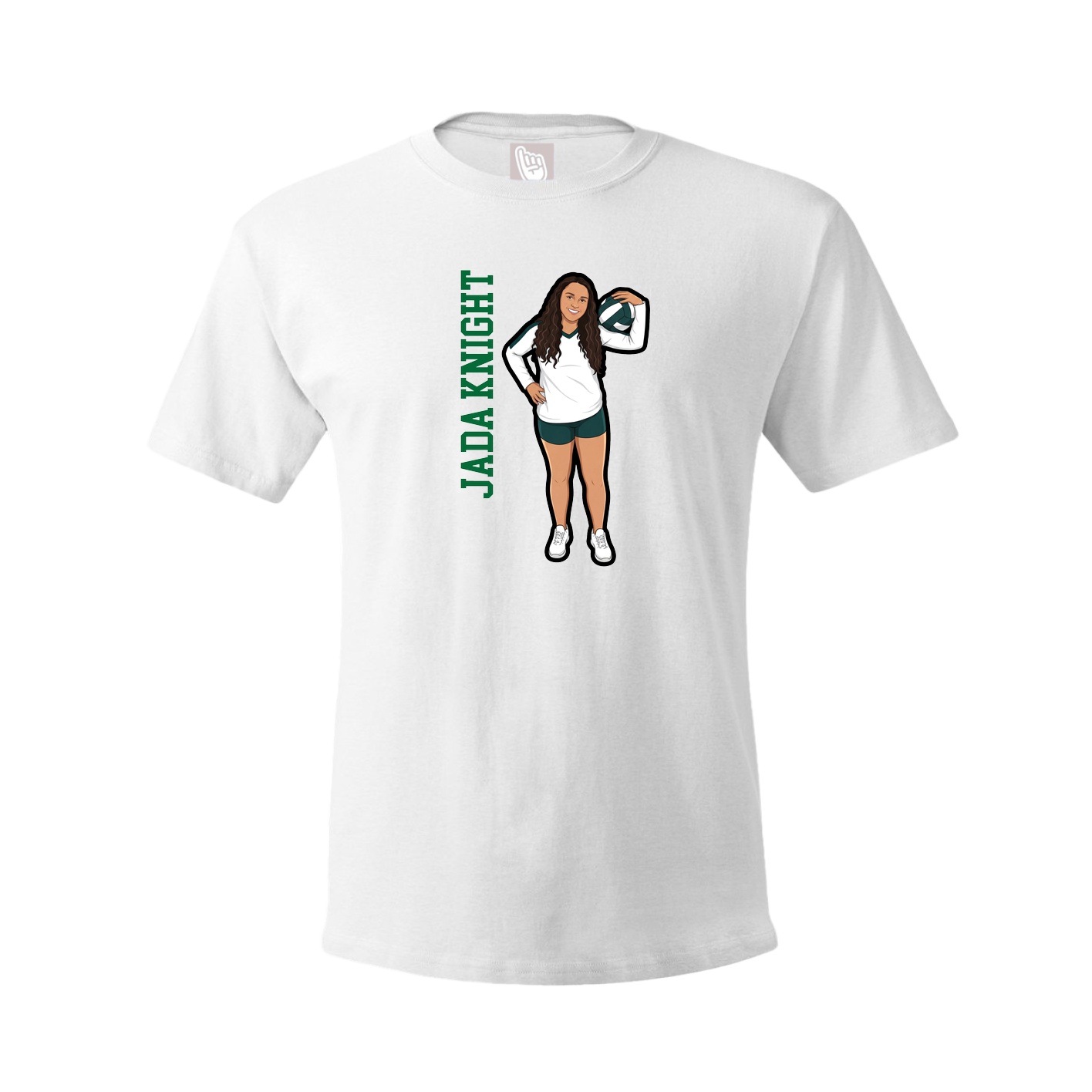 Tee — Name Vertical in White