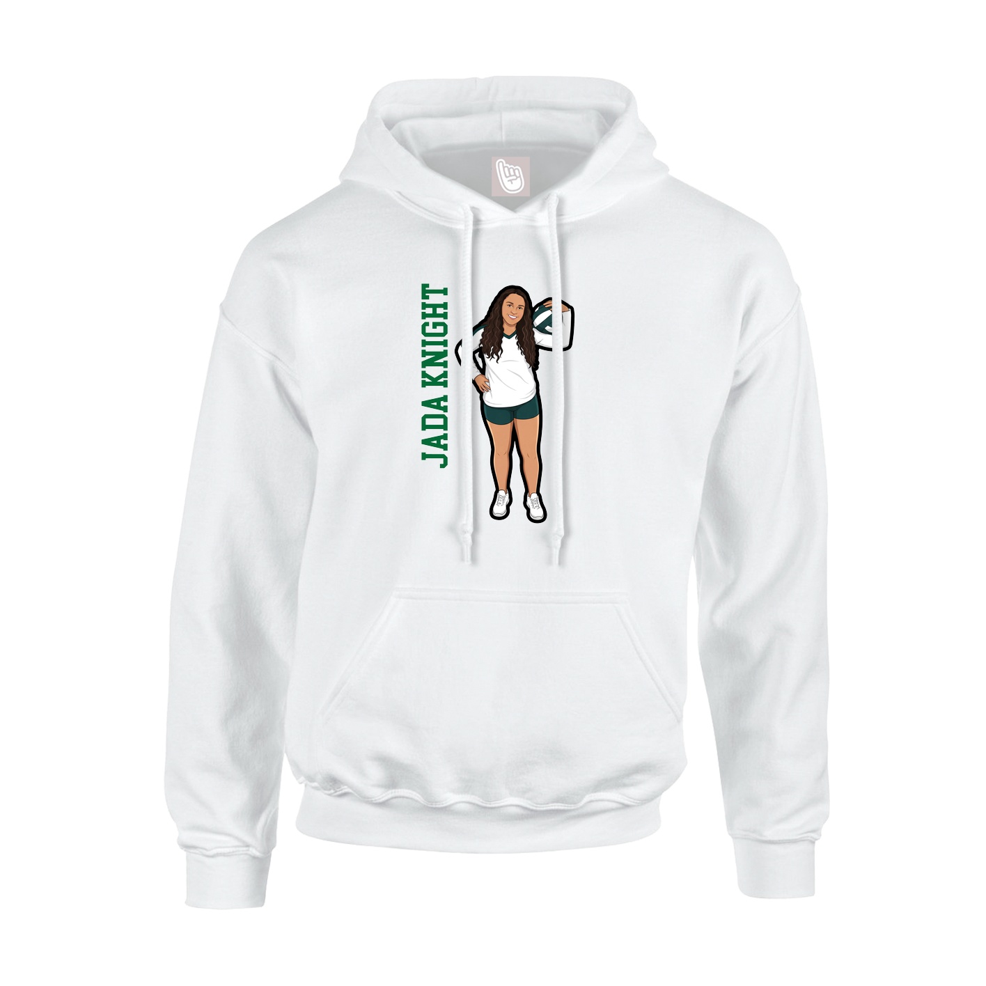 Youth Hoodie — Name Vertical in White
