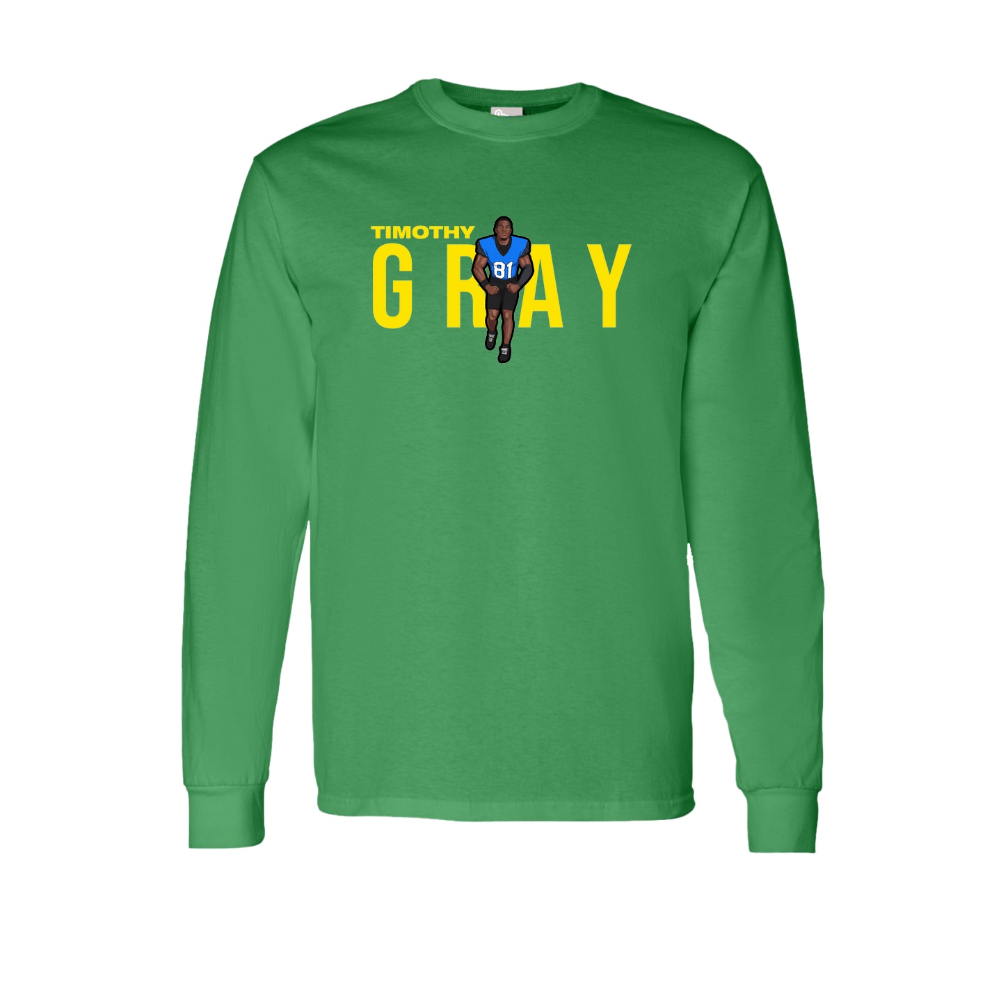 Long Sleeve Tee — Player Name in Green