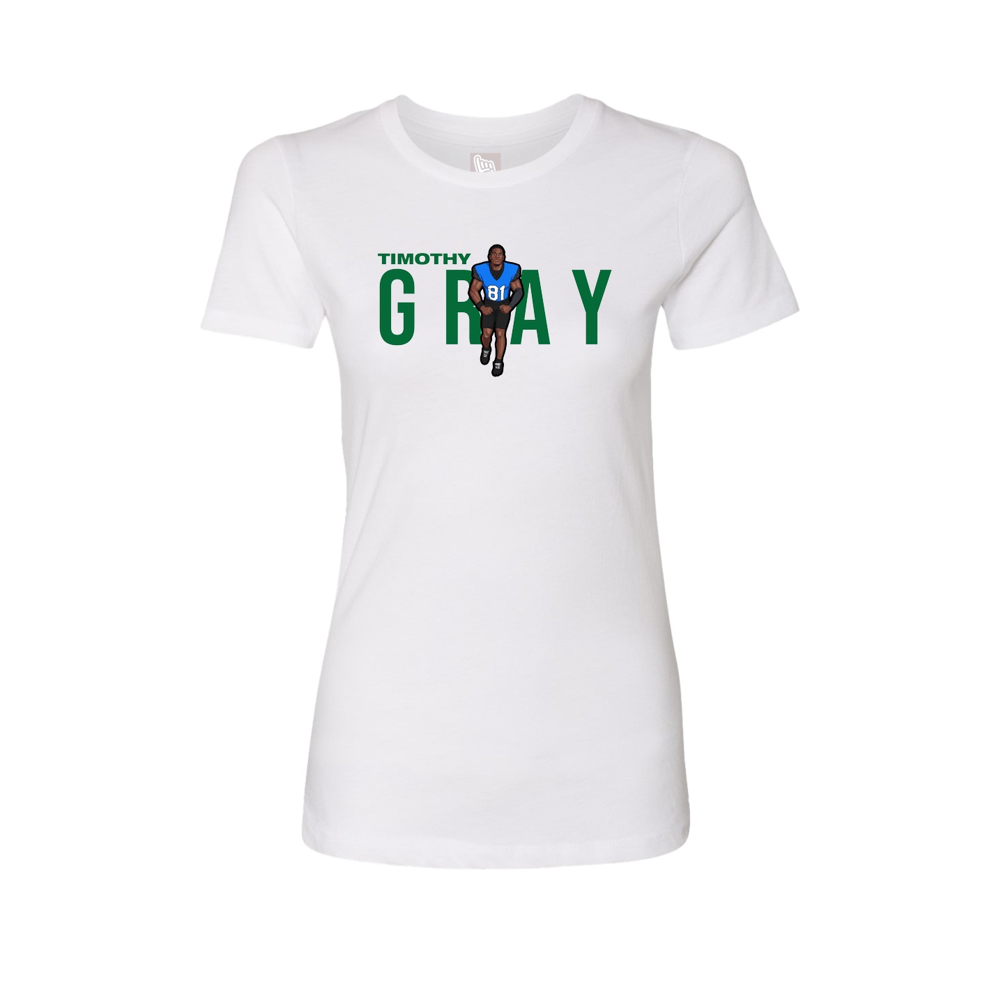 Fitted Women's Tee — Player Name in White