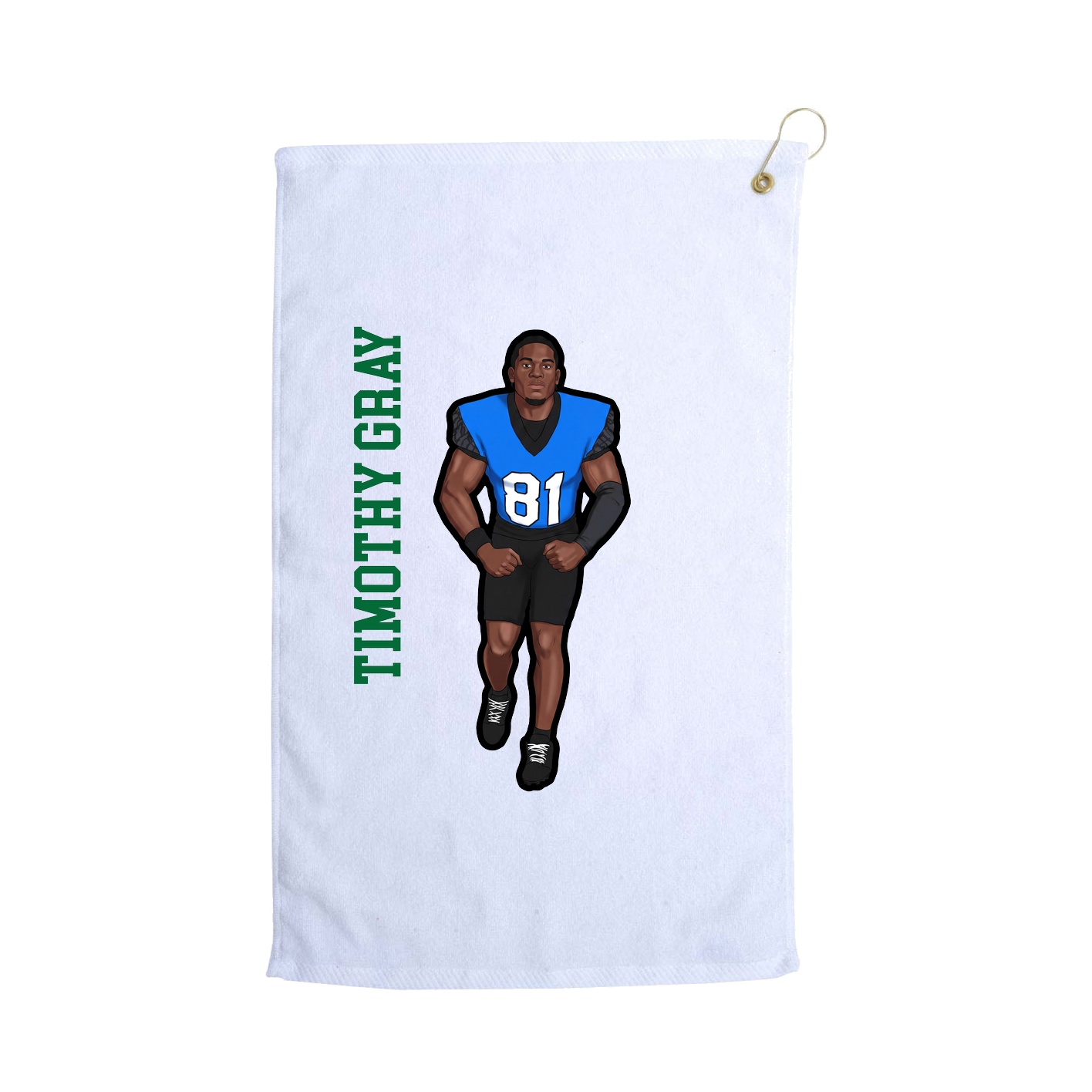 Golf Towel — Name Vertical in White