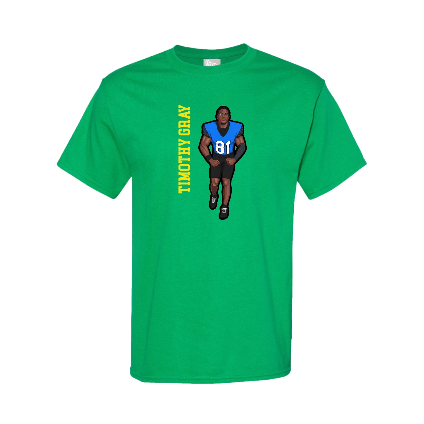 Tee — Name Vertical in Green