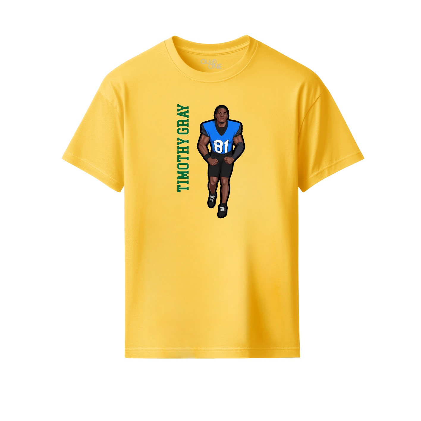 Youth Tee — Name Vertical in Yellow