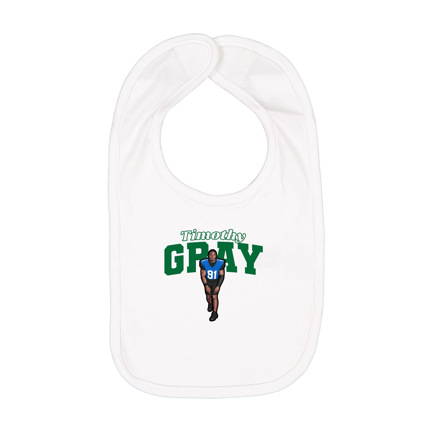 Infant Bib — Name Arch in White