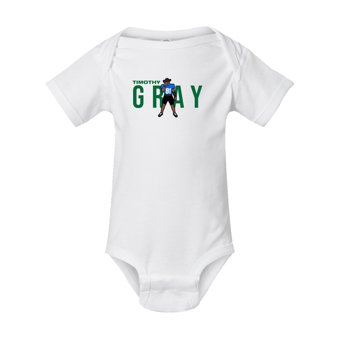 Baby Onesie — Player Name in White