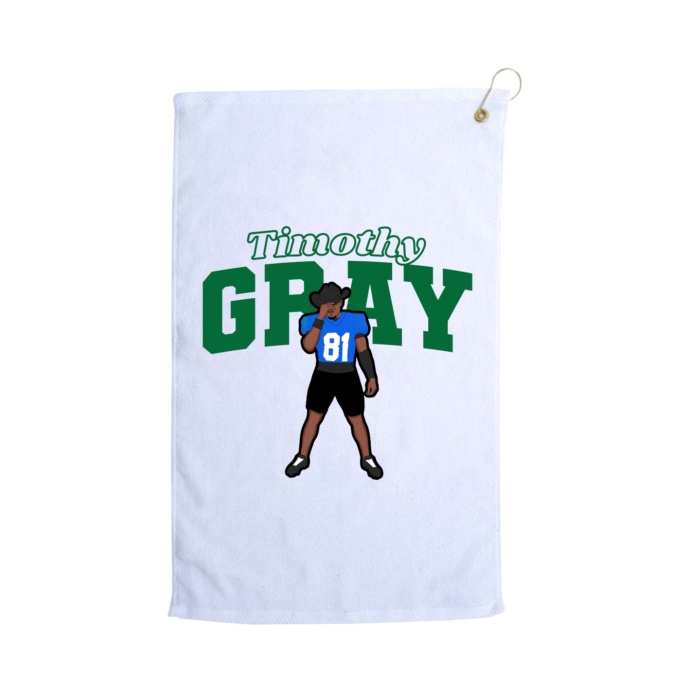 Golf Towel — Name Arch in White