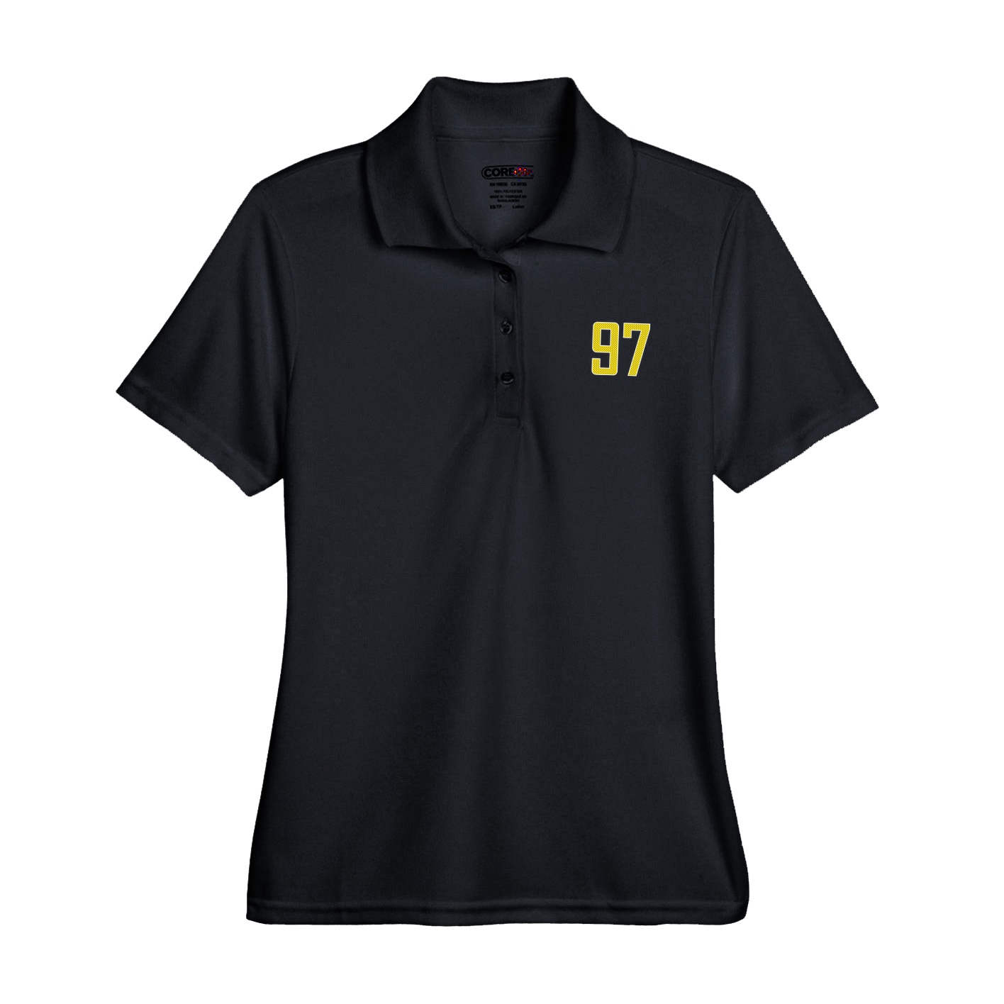 Womens Performance Polo — Front Shirsy in Black