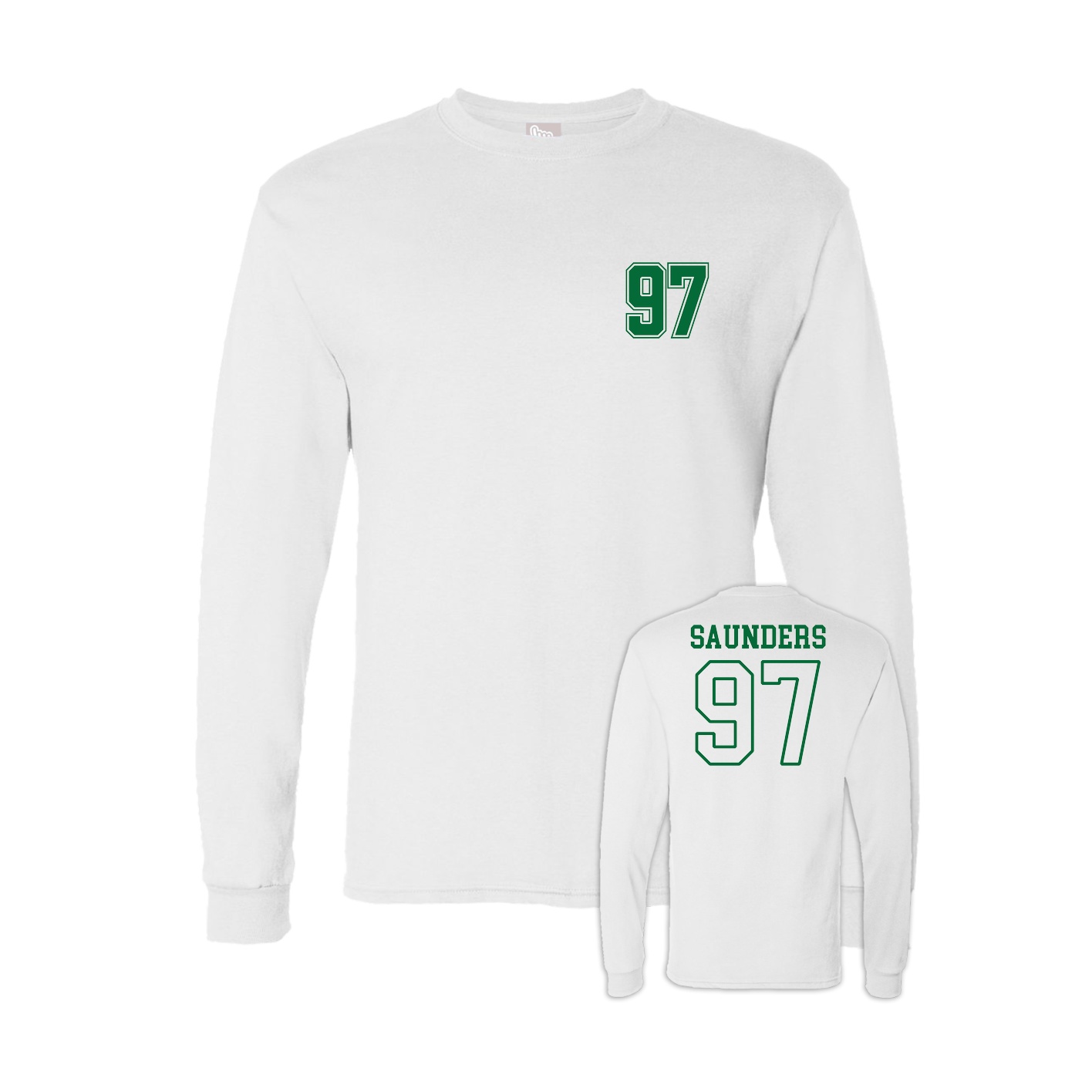 Long Sleeve Tee — Chest Back in White