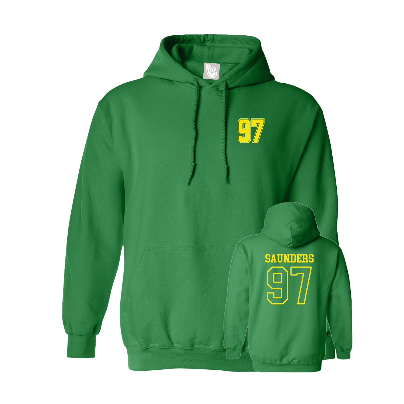 Hoodie — Chest Back in Green