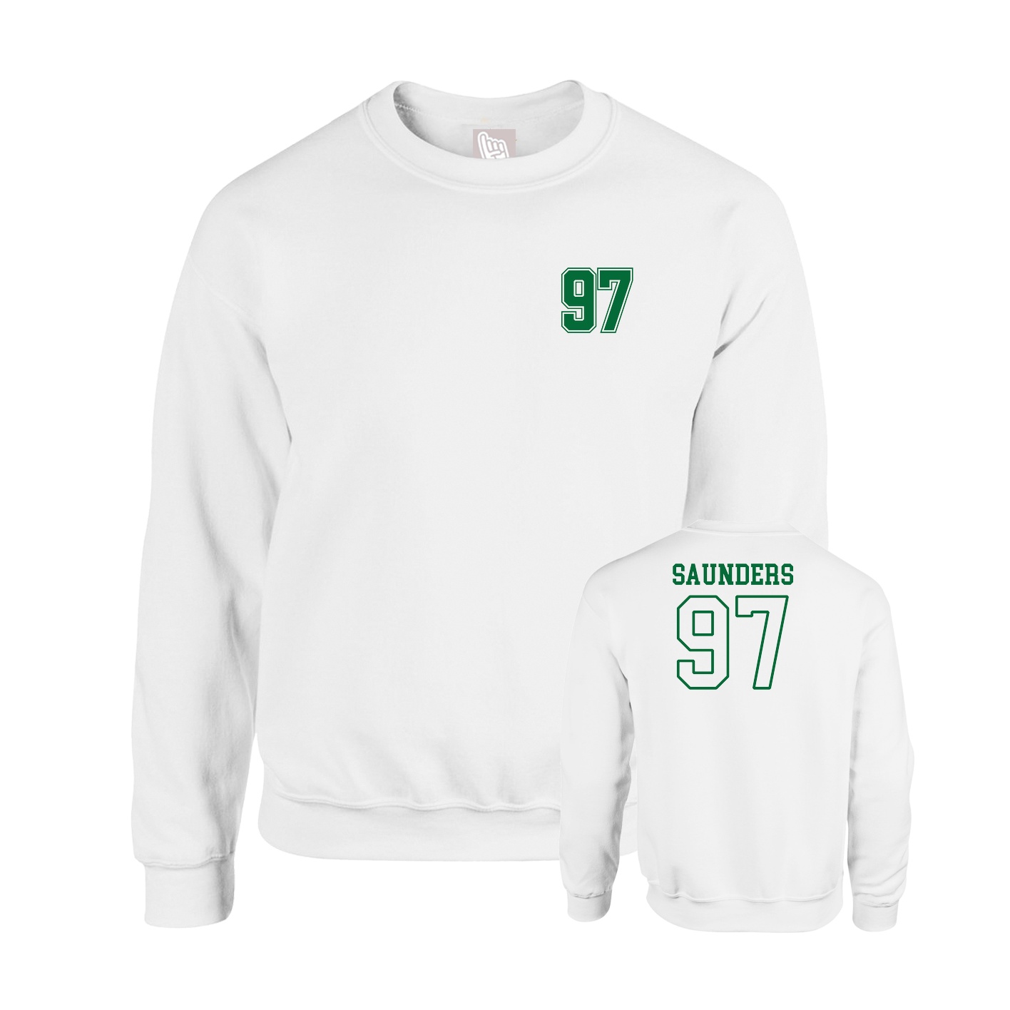 Fleece Crew — Chest Back in White