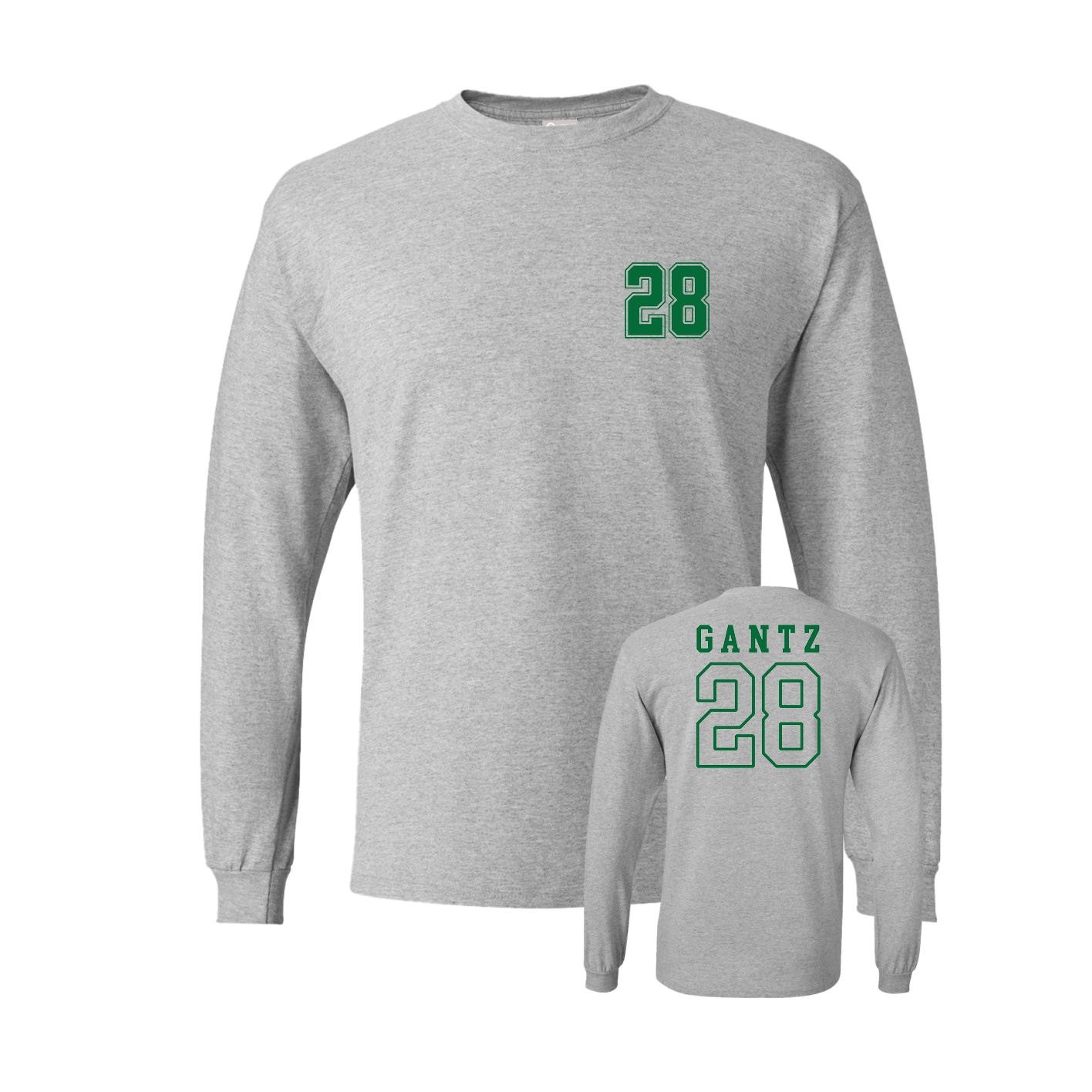 Long Sleeve Tee — Chest Back in Grey