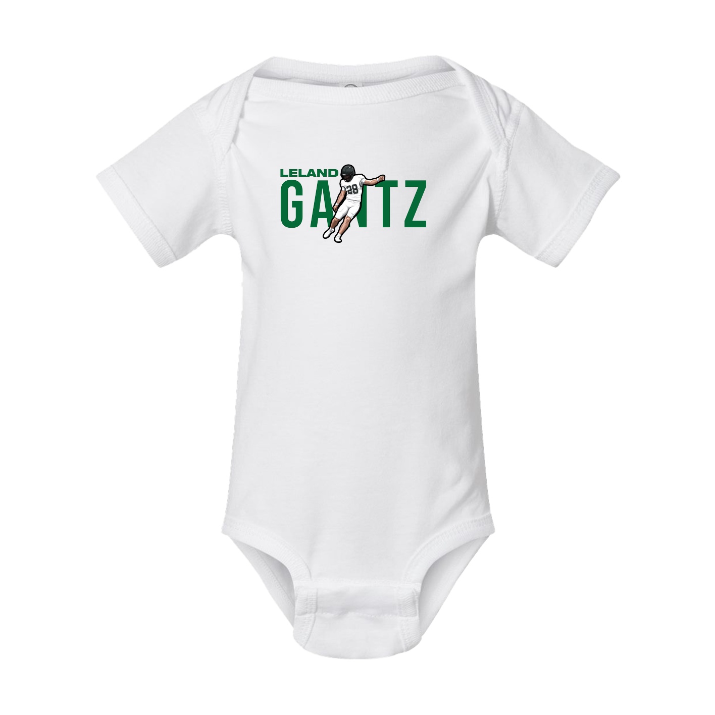 Baby Onesie — Player Name in White