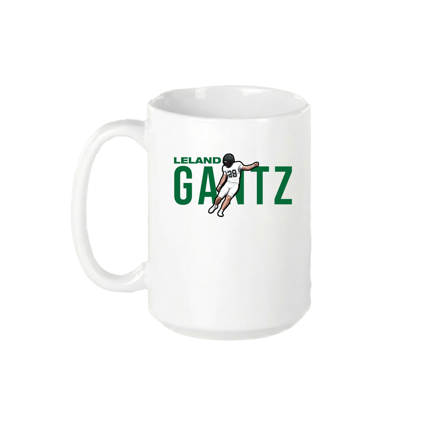 15oz Coffee Mug — Player Name in White