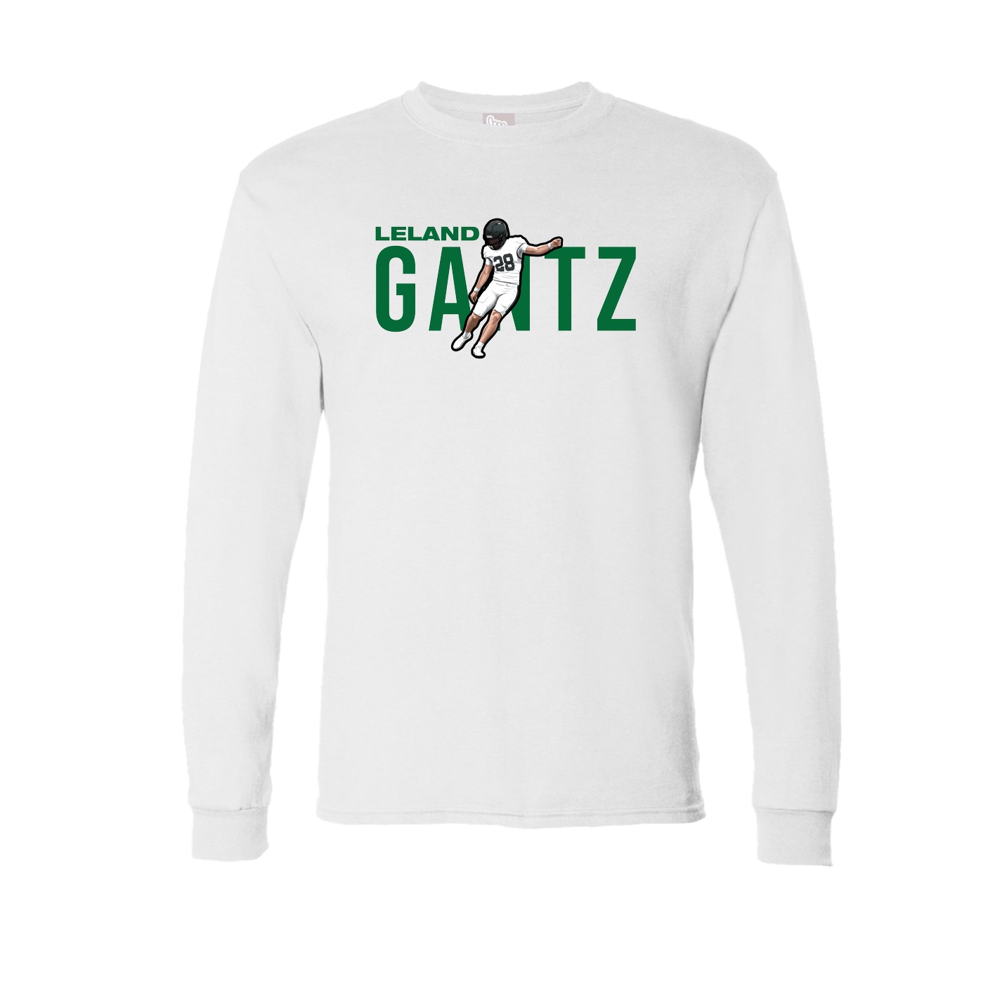Long Sleeve Tee — Player Name in White