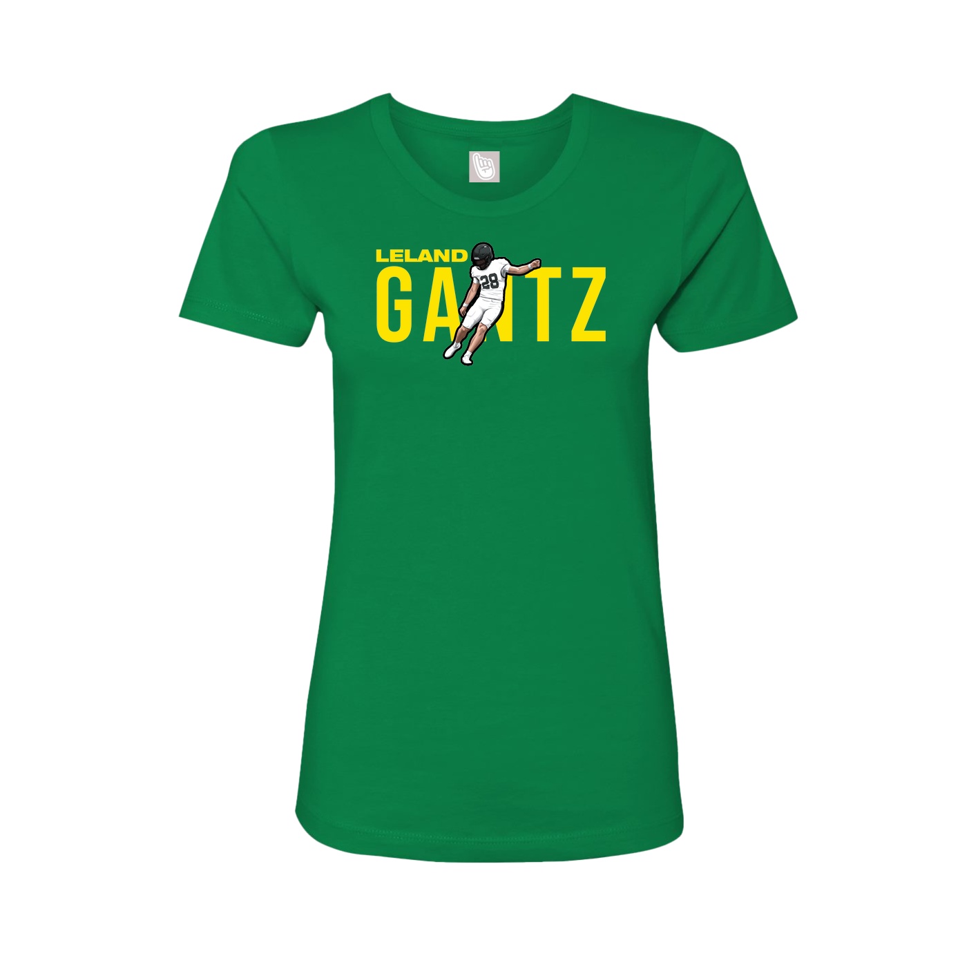 Fitted Women's Tee — Player Name in Green
