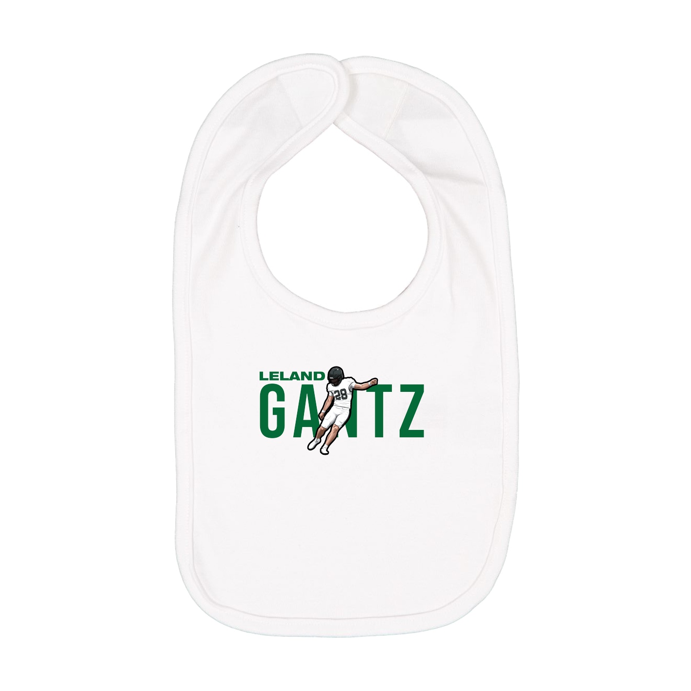 Infant Bib — Player Name in White