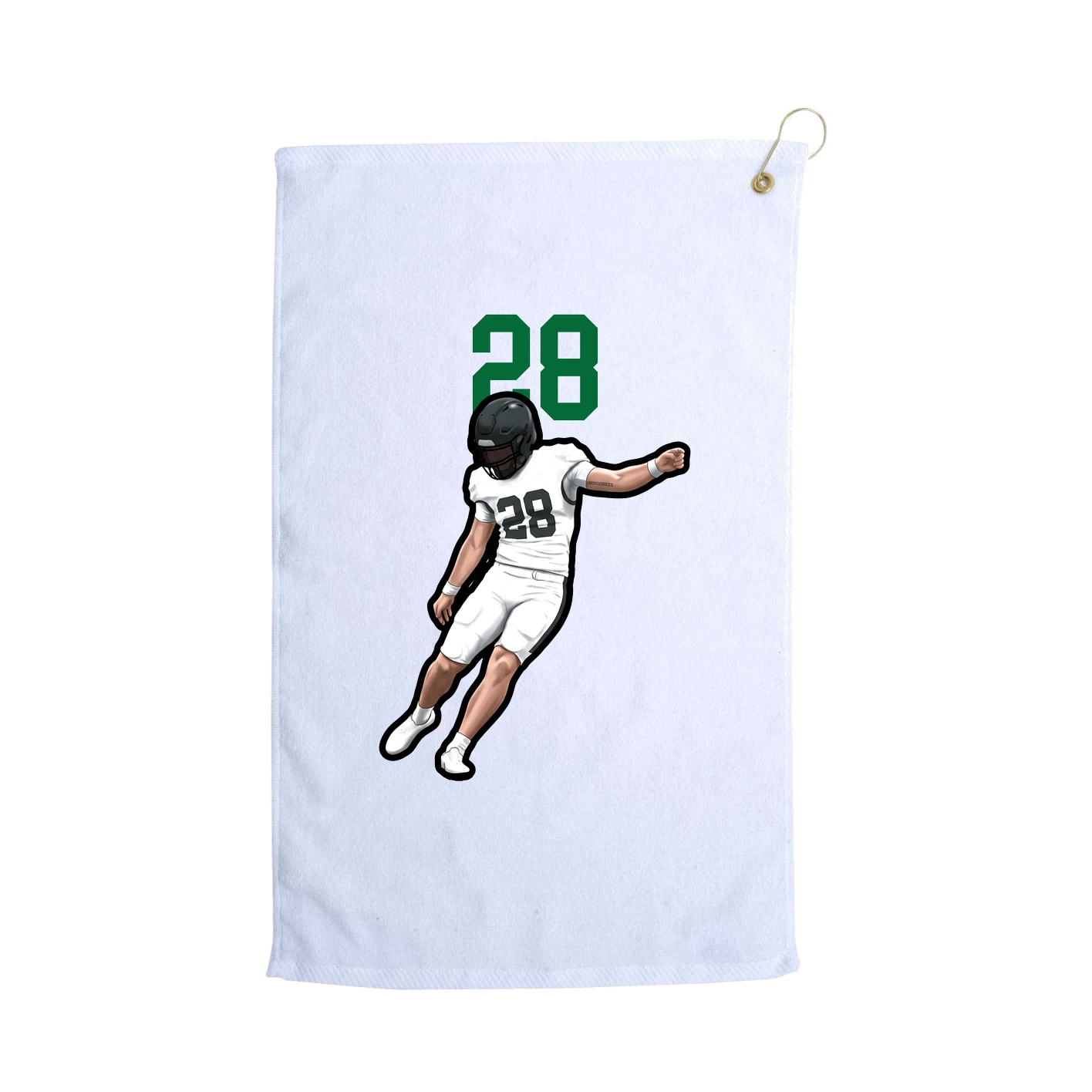 Golf Towel — Number Top in White
