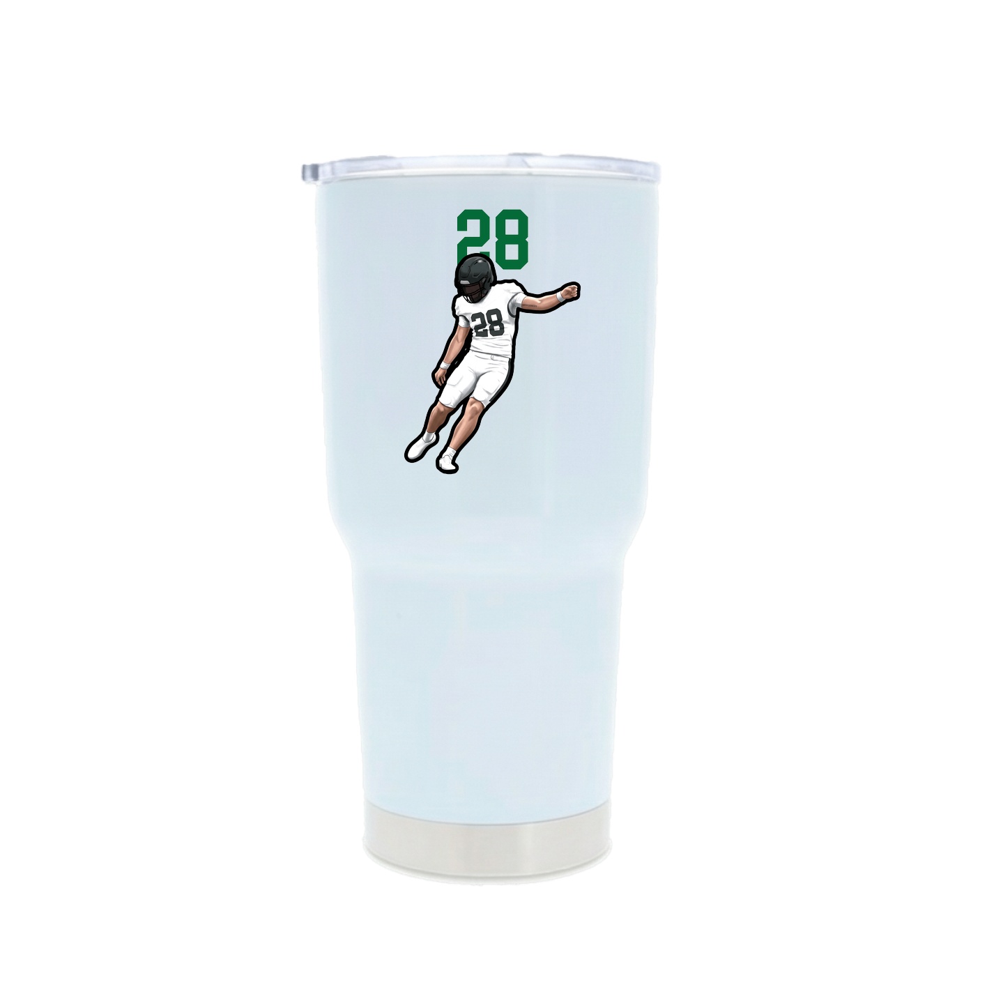 30oz Stainless Steel Tumbler — Number Top in White