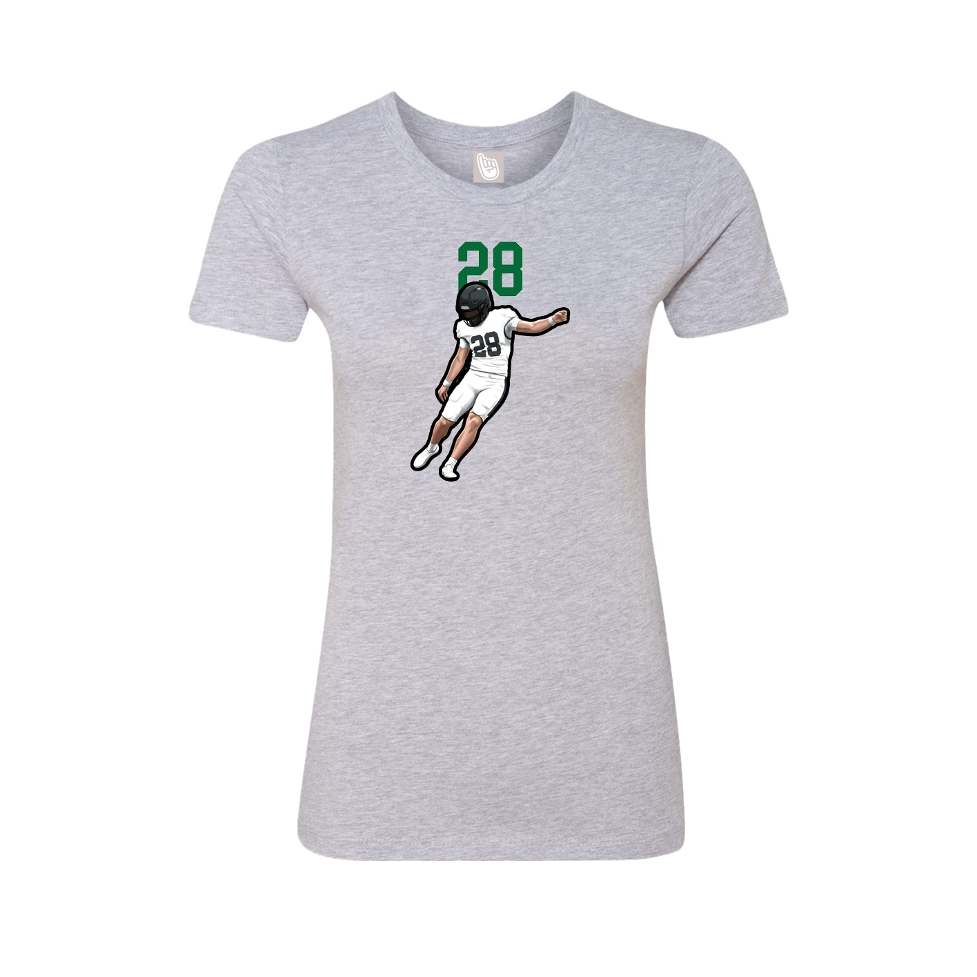 Fitted Women's Tee — Number Top in Grey