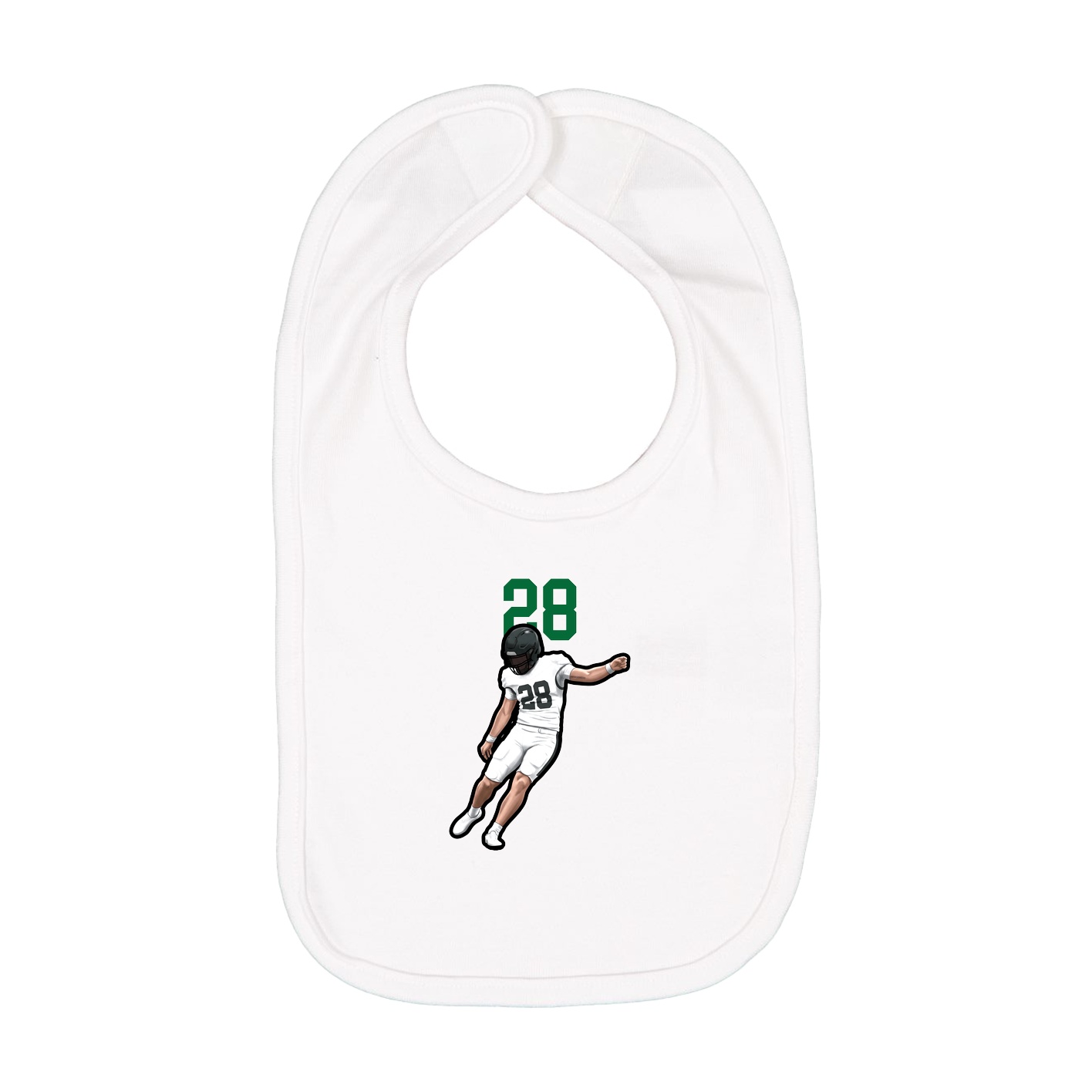 Infant Bib — Number Top in White