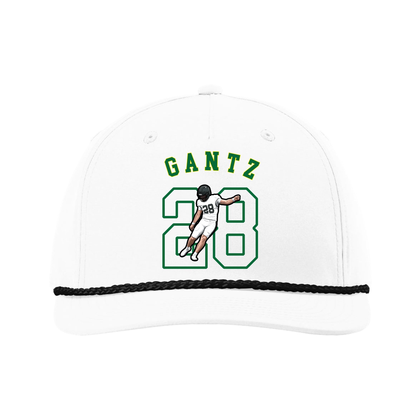 Five-Panel Classic Rope Cap — Shirsey Arch in White