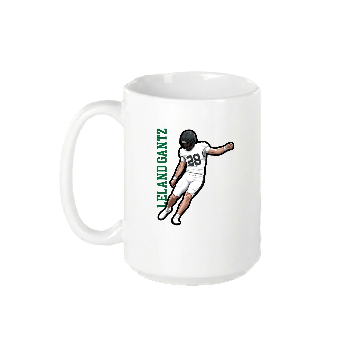 15oz Coffee Mug — Name Vertical in White