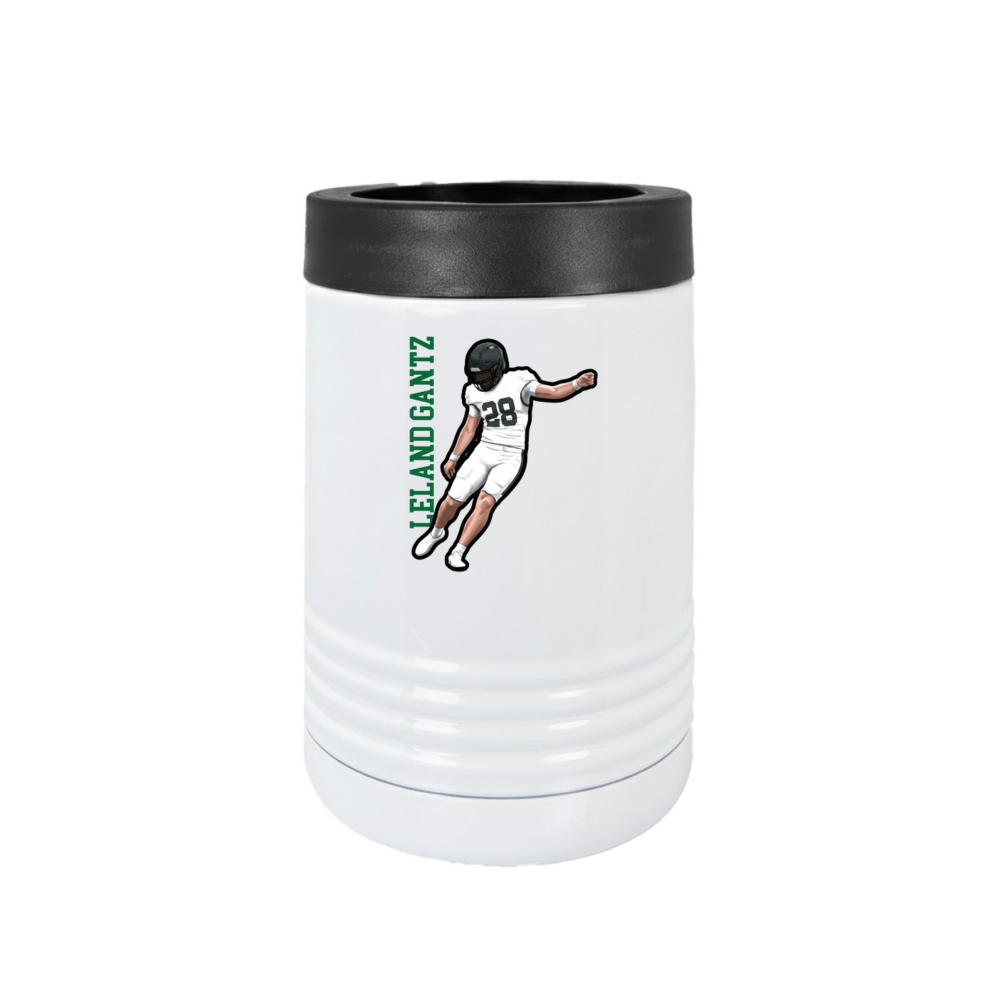 Beverage Holder — Name Vertical in White