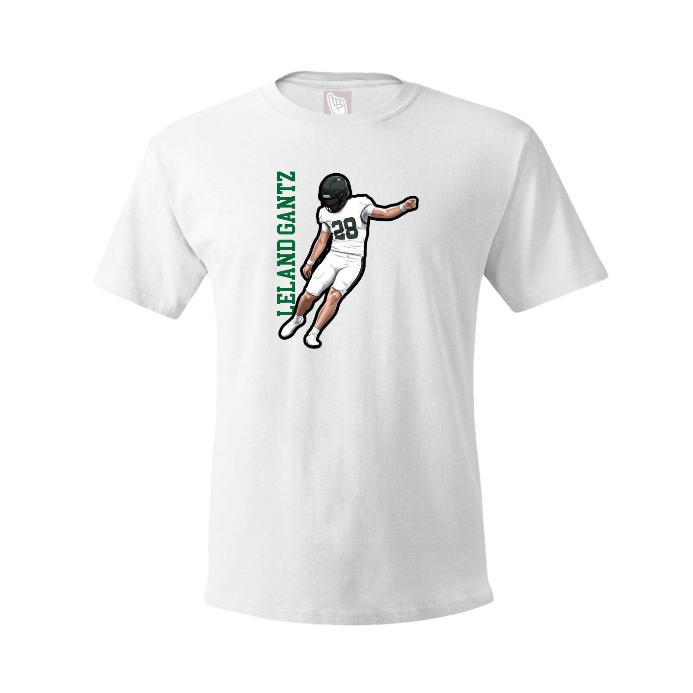 Tee — Name Vertical in White