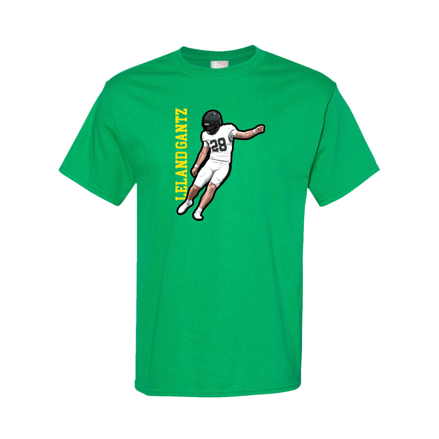 Youth Tee — Name Vertical in Green
