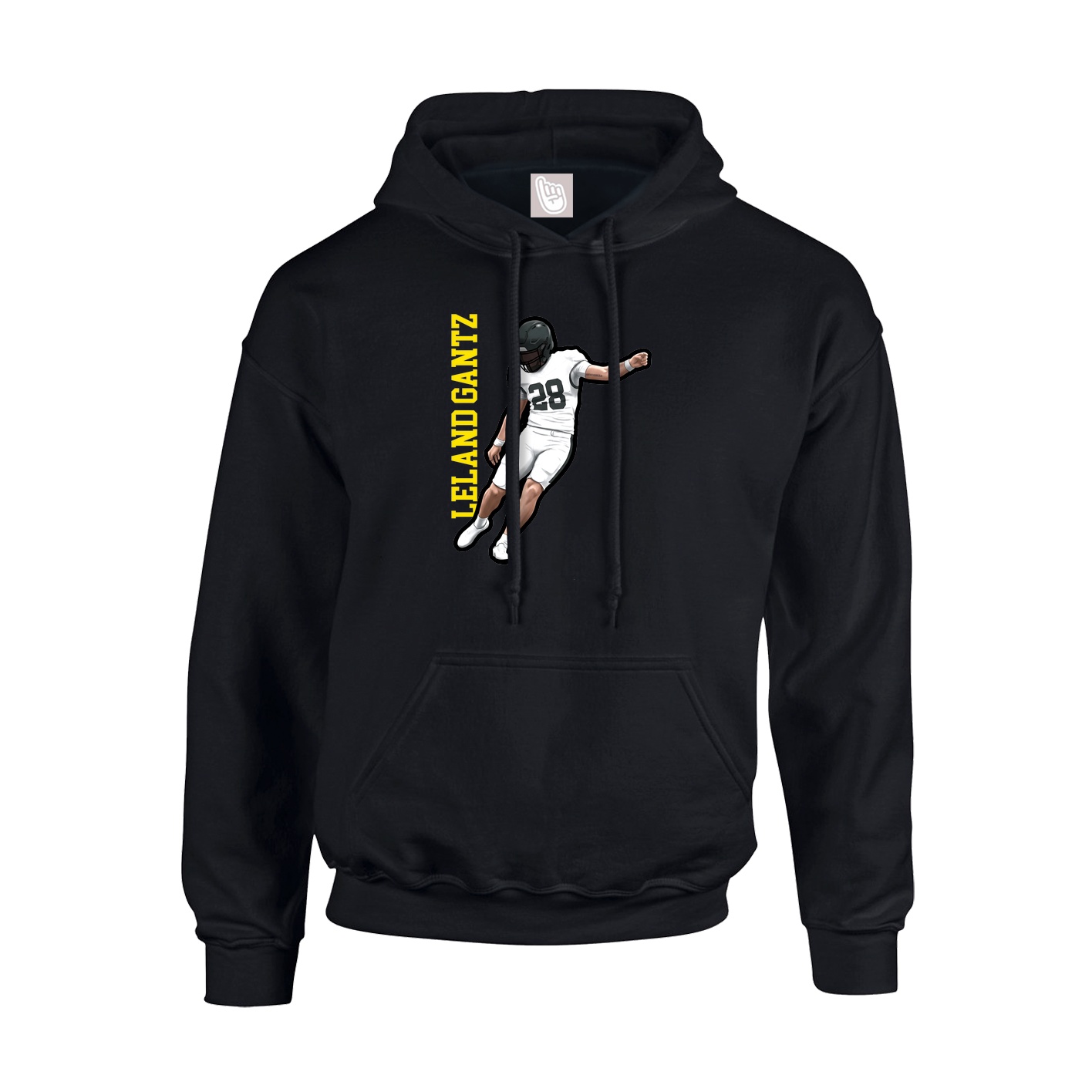 Hoodie — Name Vertical in Black