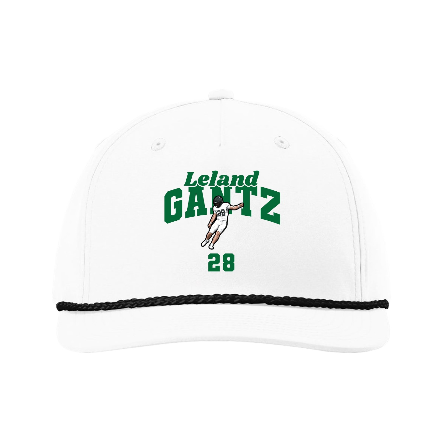 Five-Panel Classic Rope Cap — Signature Arch in White