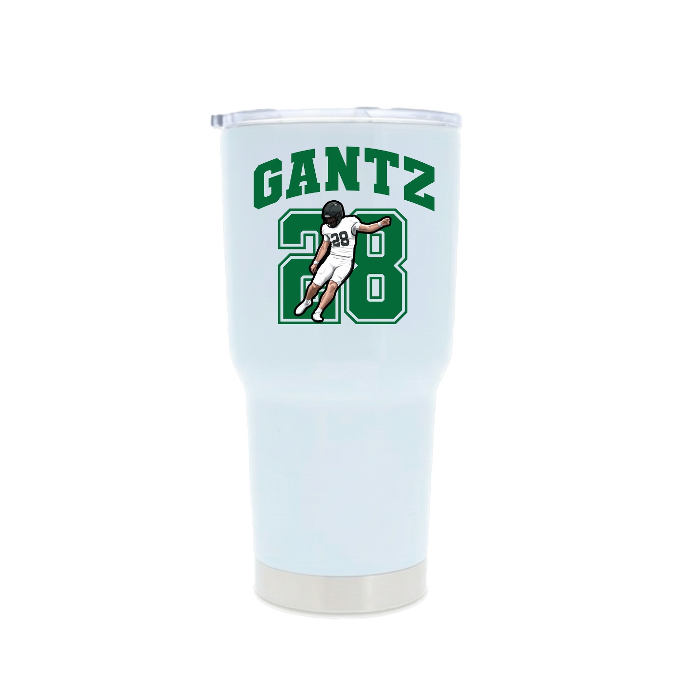 30oz Stainless Steel Tumbler — Number in White