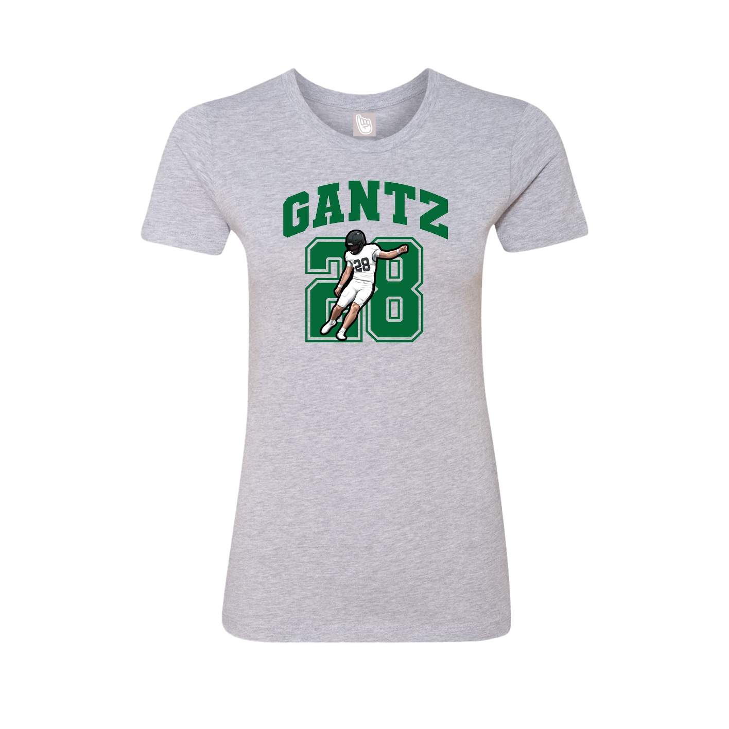 Fitted Women's Tee — Number in Grey
