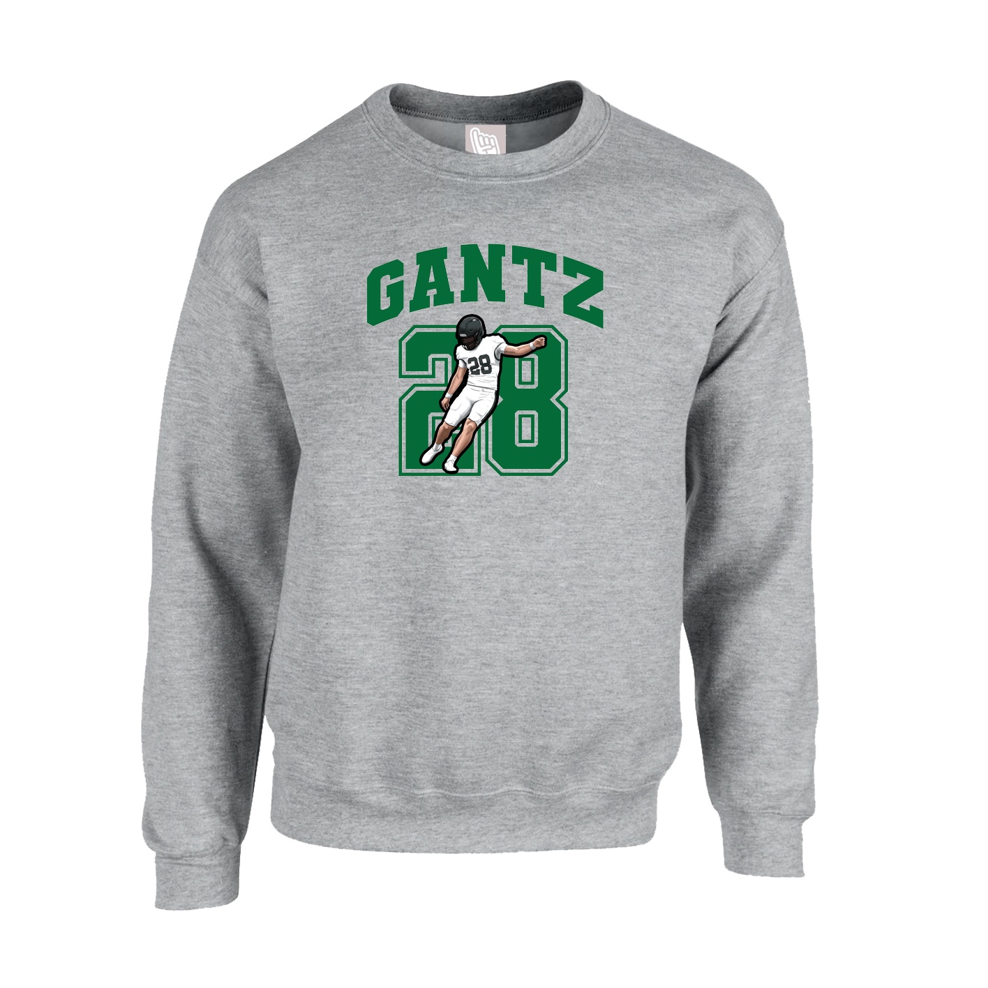 Fleece Crew — Number in Grey