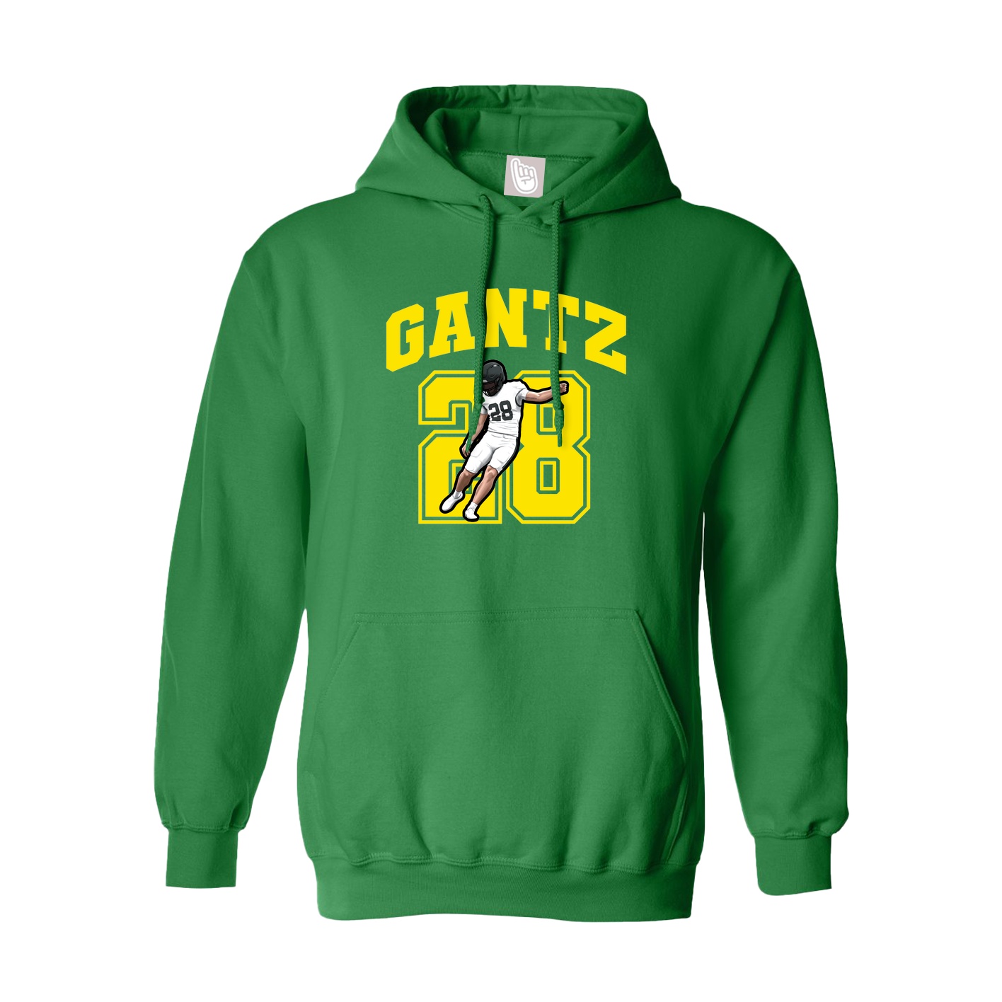 Youth Hoodie — Number in Green