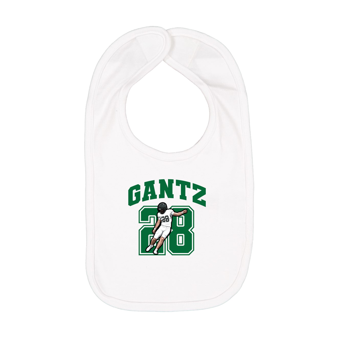 Infant Bib — Number in White