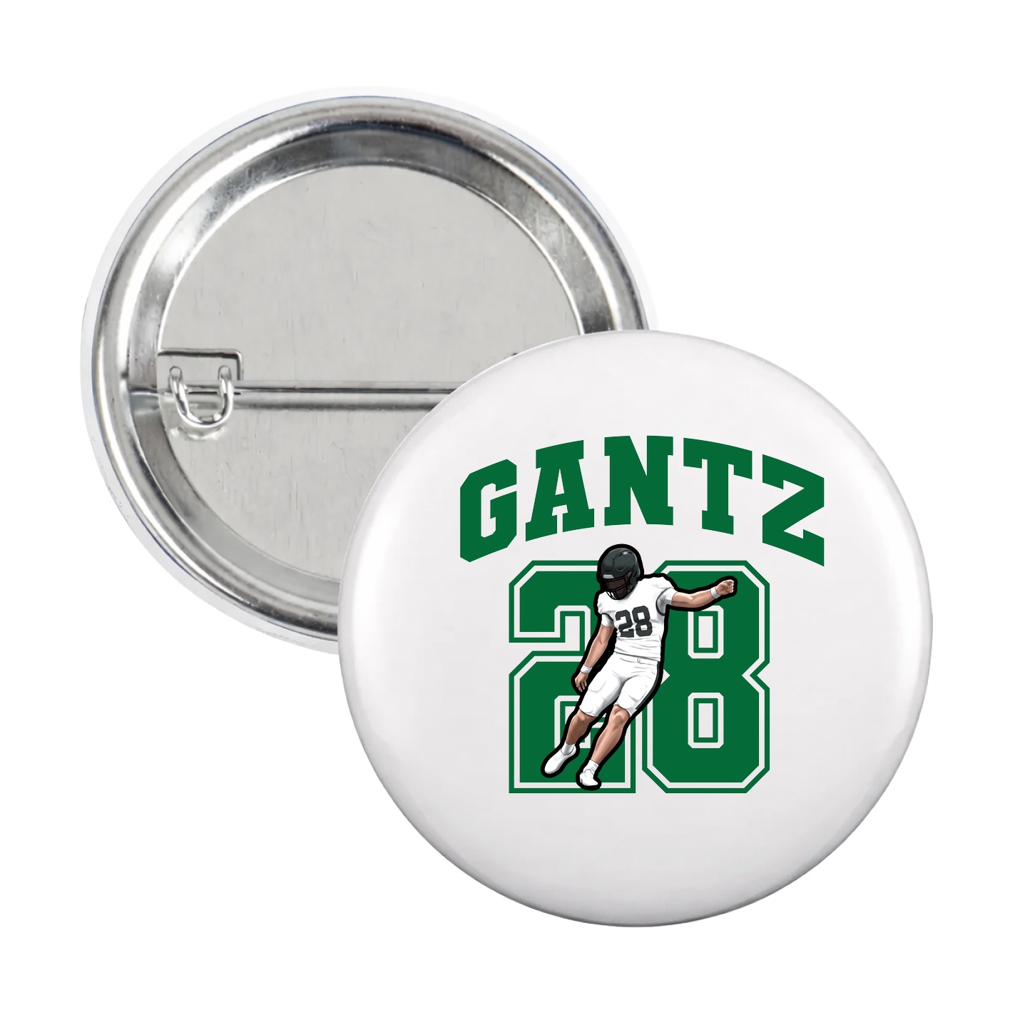 Game Day Button — Number in White