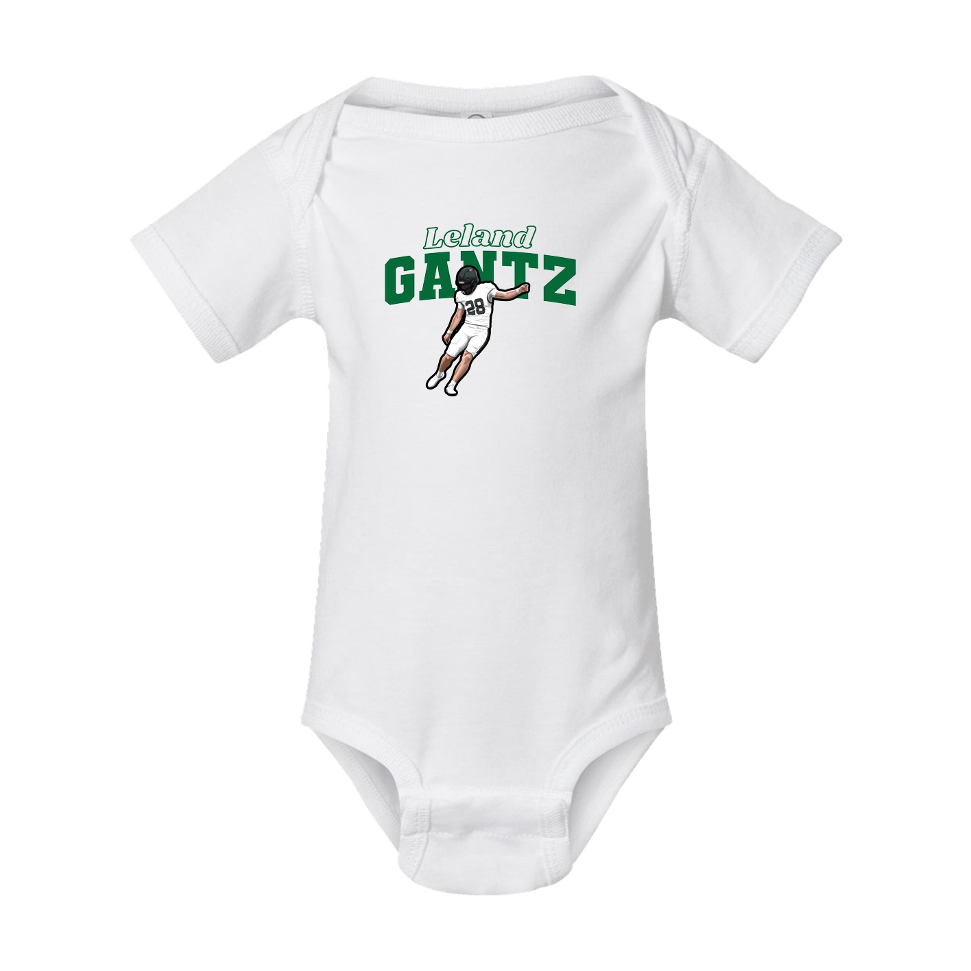 Baby Onesie — Name Arch in White