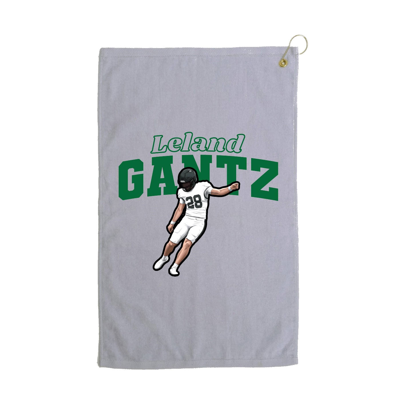 Golf Towel — Name Arch in Grey