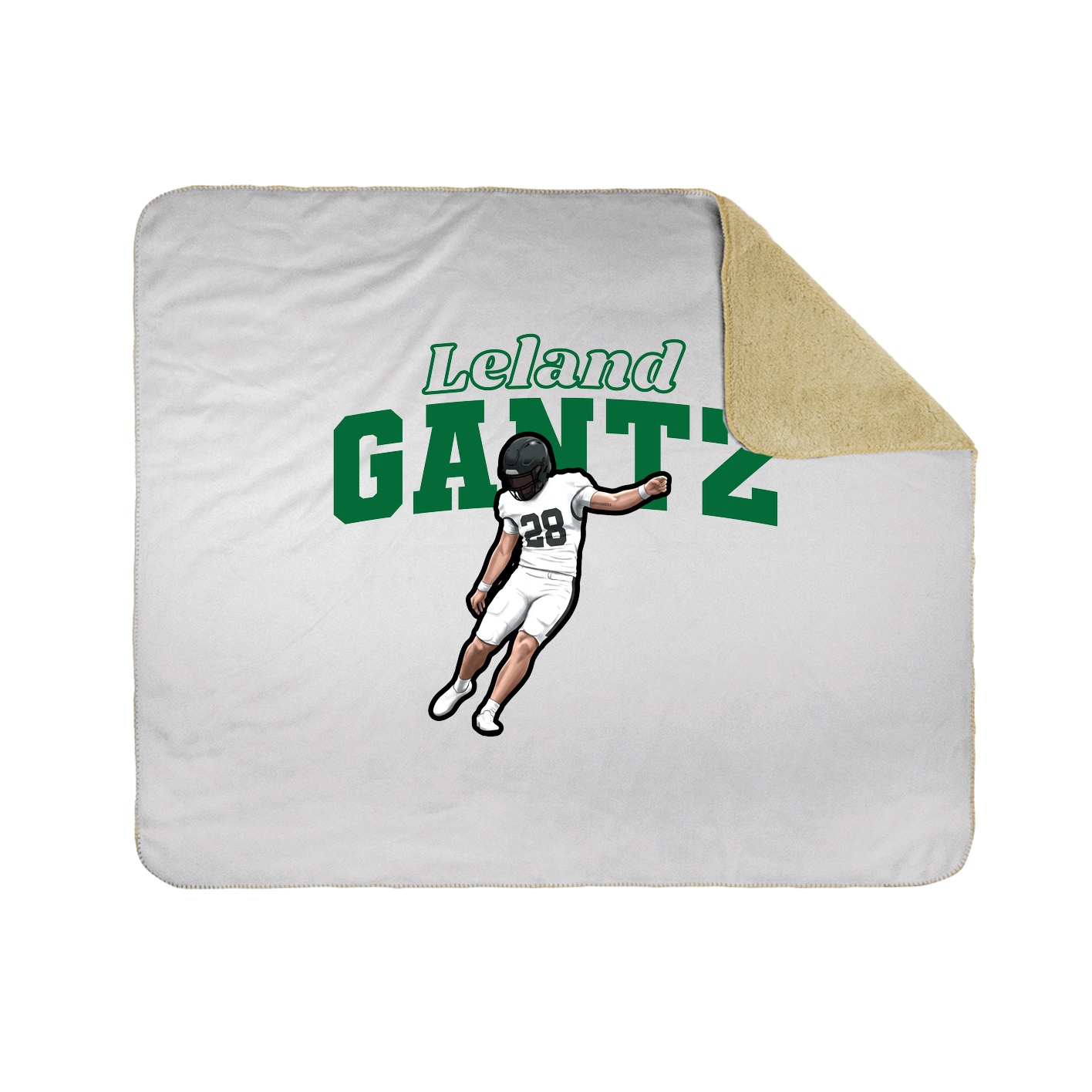 Throw Blanket — Name Arch in White