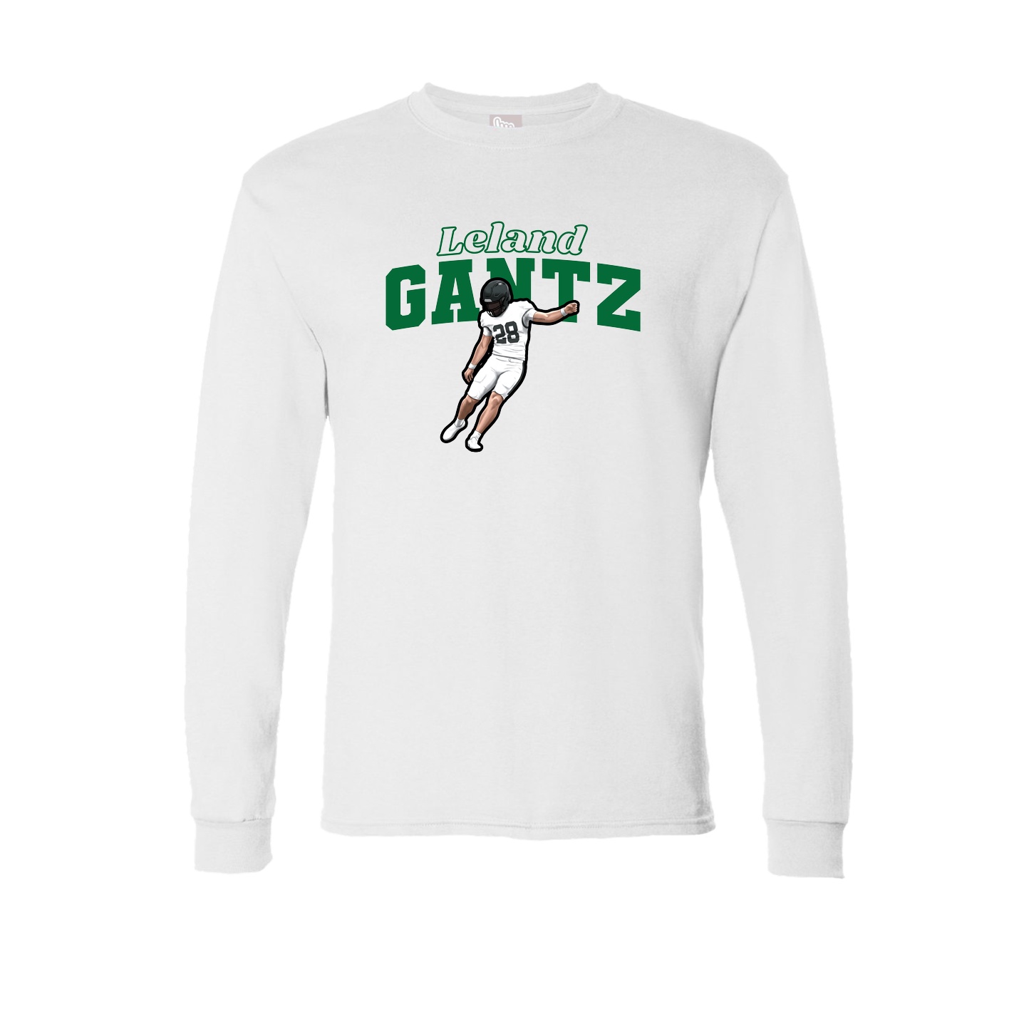 Long Sleeve Tee — Name Arch in White