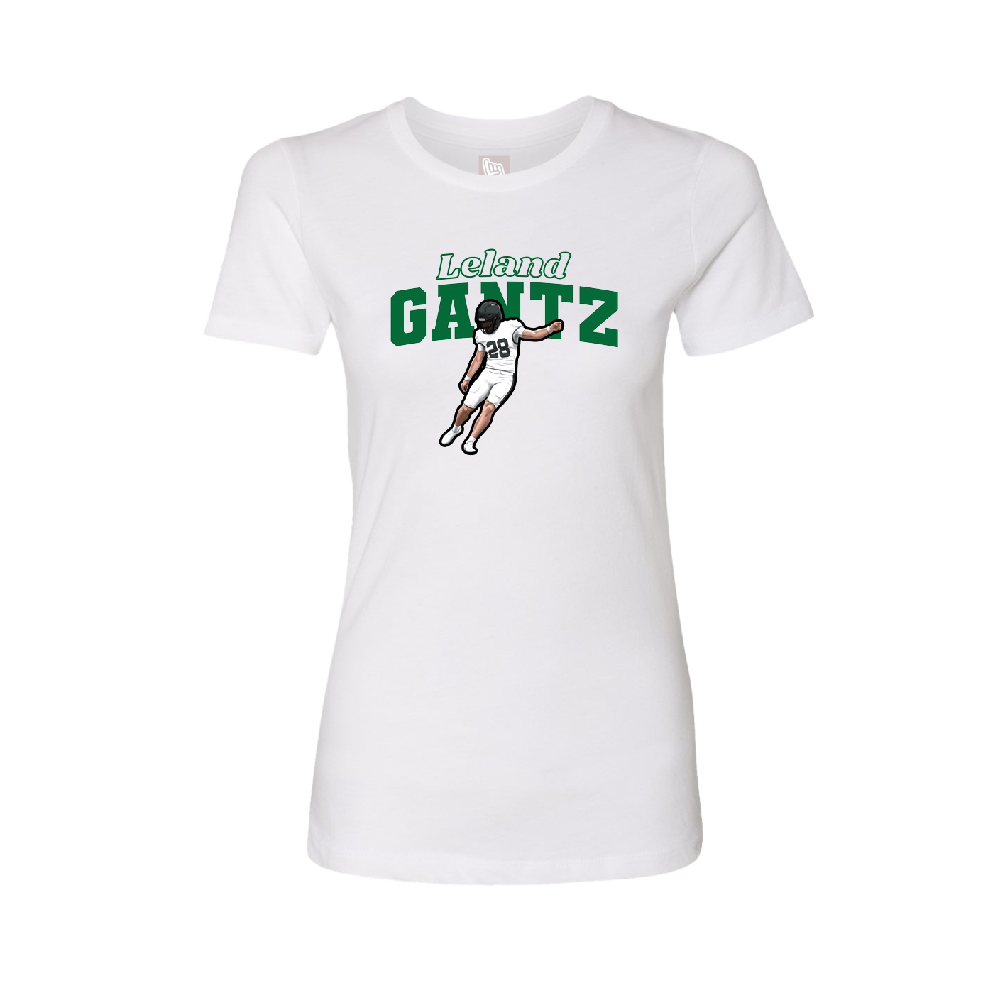 Fitted Women's Tee — Name Arch in White